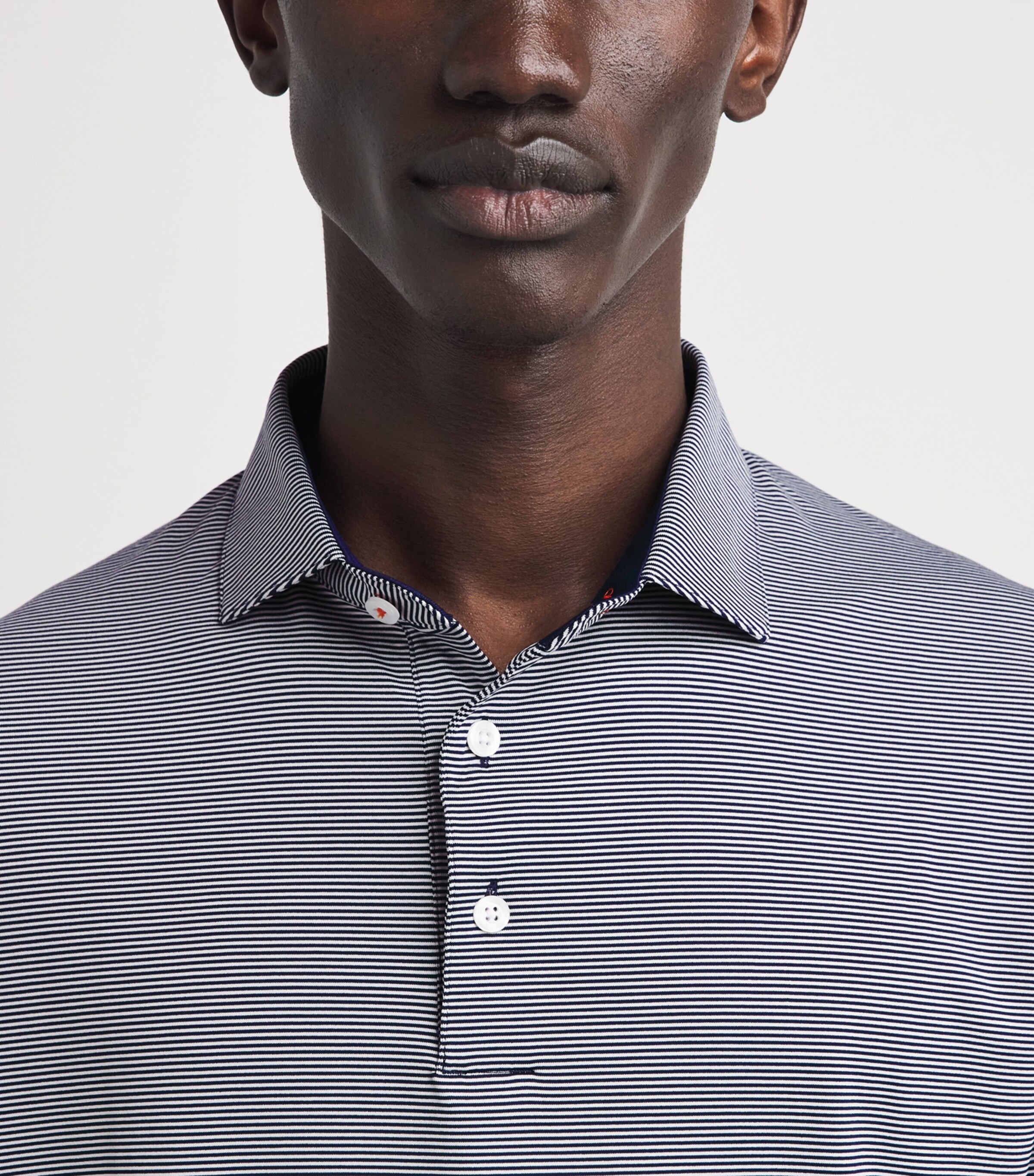 KJUS Mens Stripe Soren Long-Sleeve Polo Shirt Atblu/ Whit Image 3