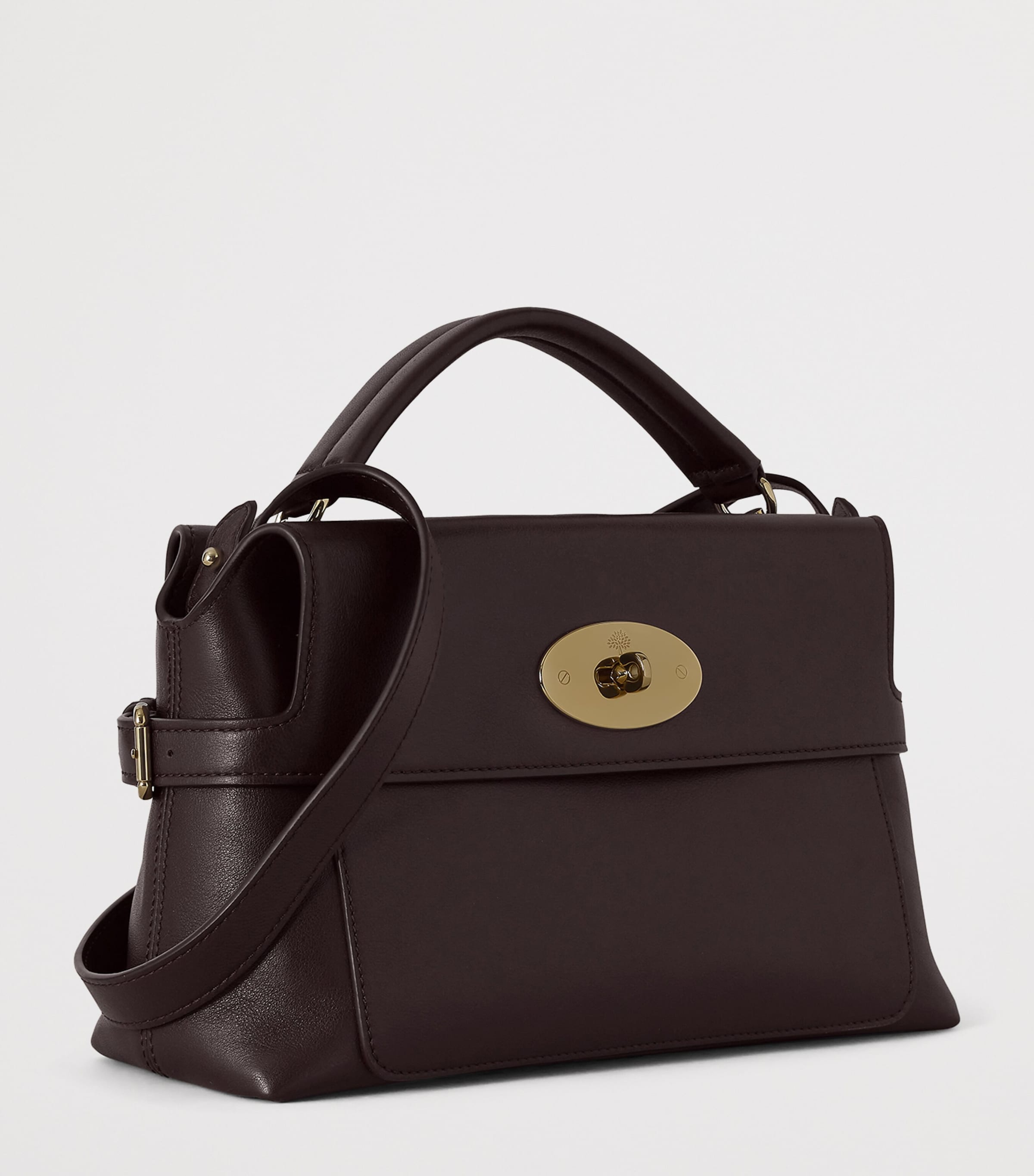 Mulberry Small Leather Stevie Top-Handle Bag Ebony Image 2