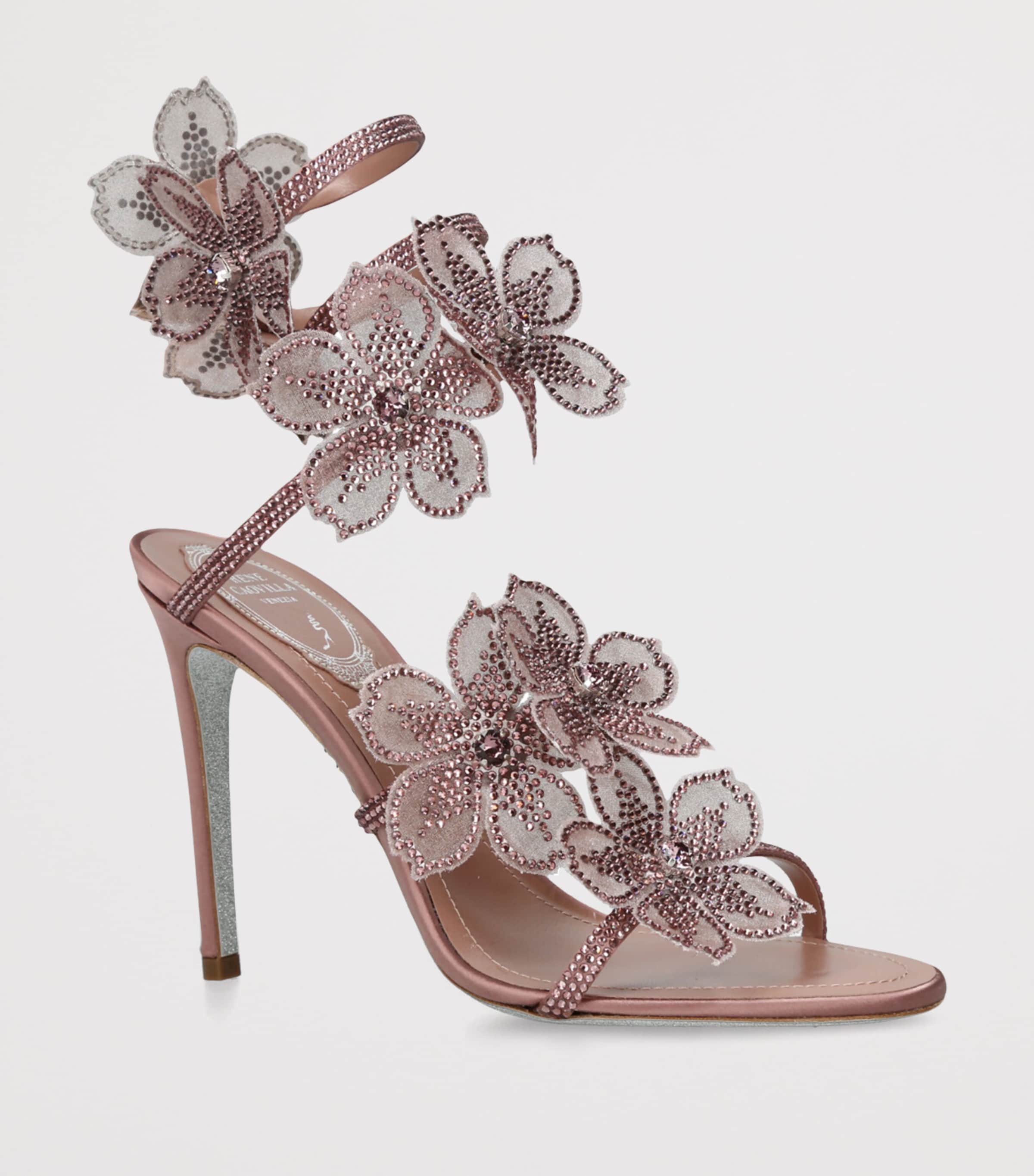 Satin Floral Cleo Sandals 105 BLUSH Image 3