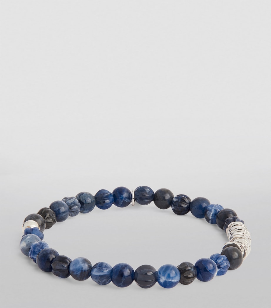 Tateossian Sodalite and Sterling Silver Classic Discs Bracelet Blue Image 2