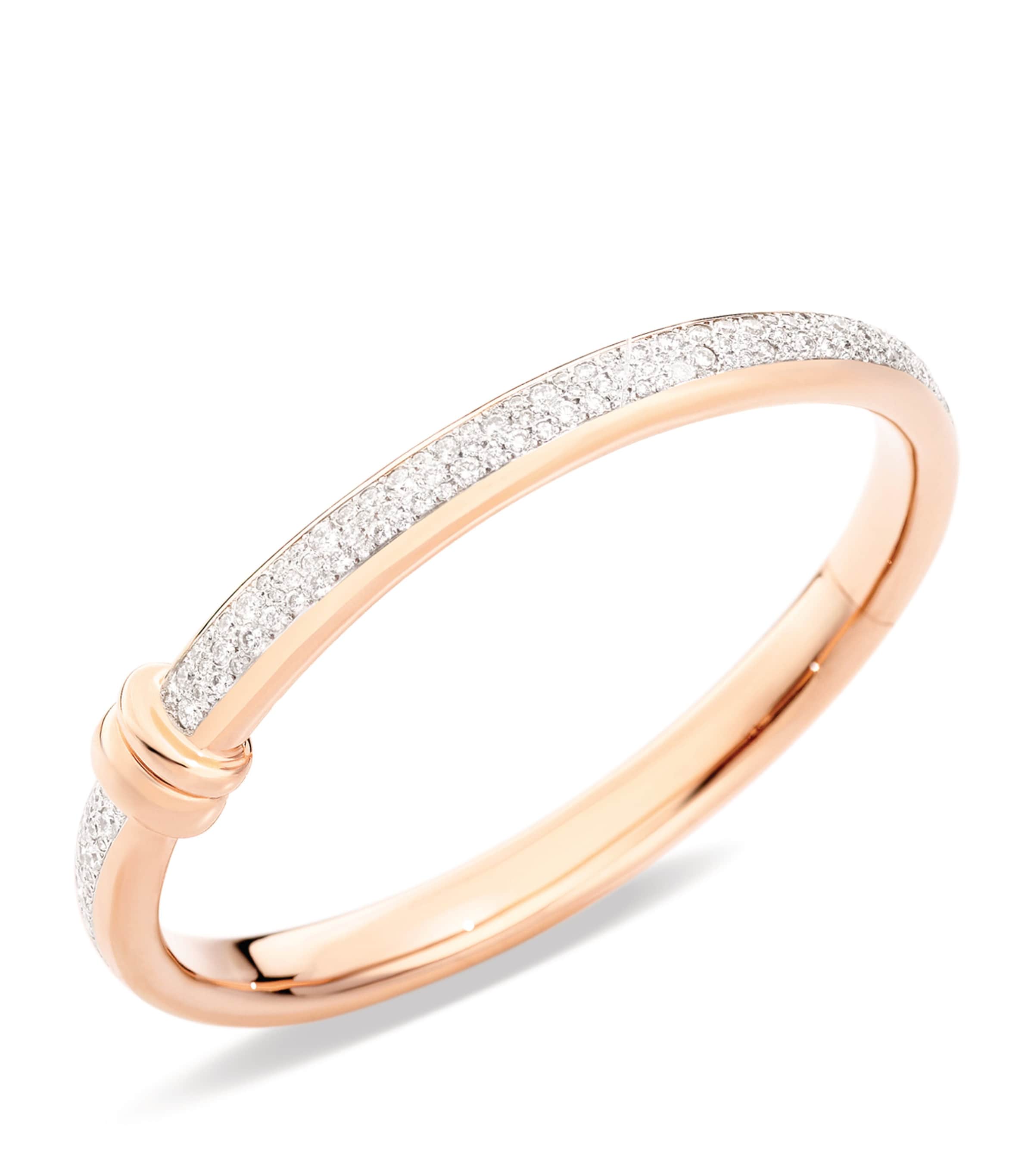 Pomellato Rose Gold And Diamond Iconica Bangle In White