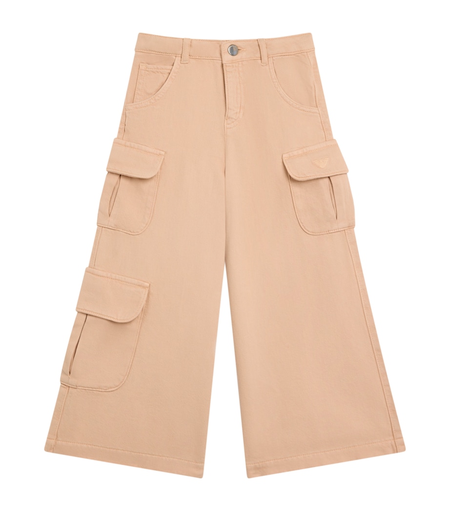 Cotton Cargo Trousers (4-14 Years) U4120MAHOGANY ROSE Image 1