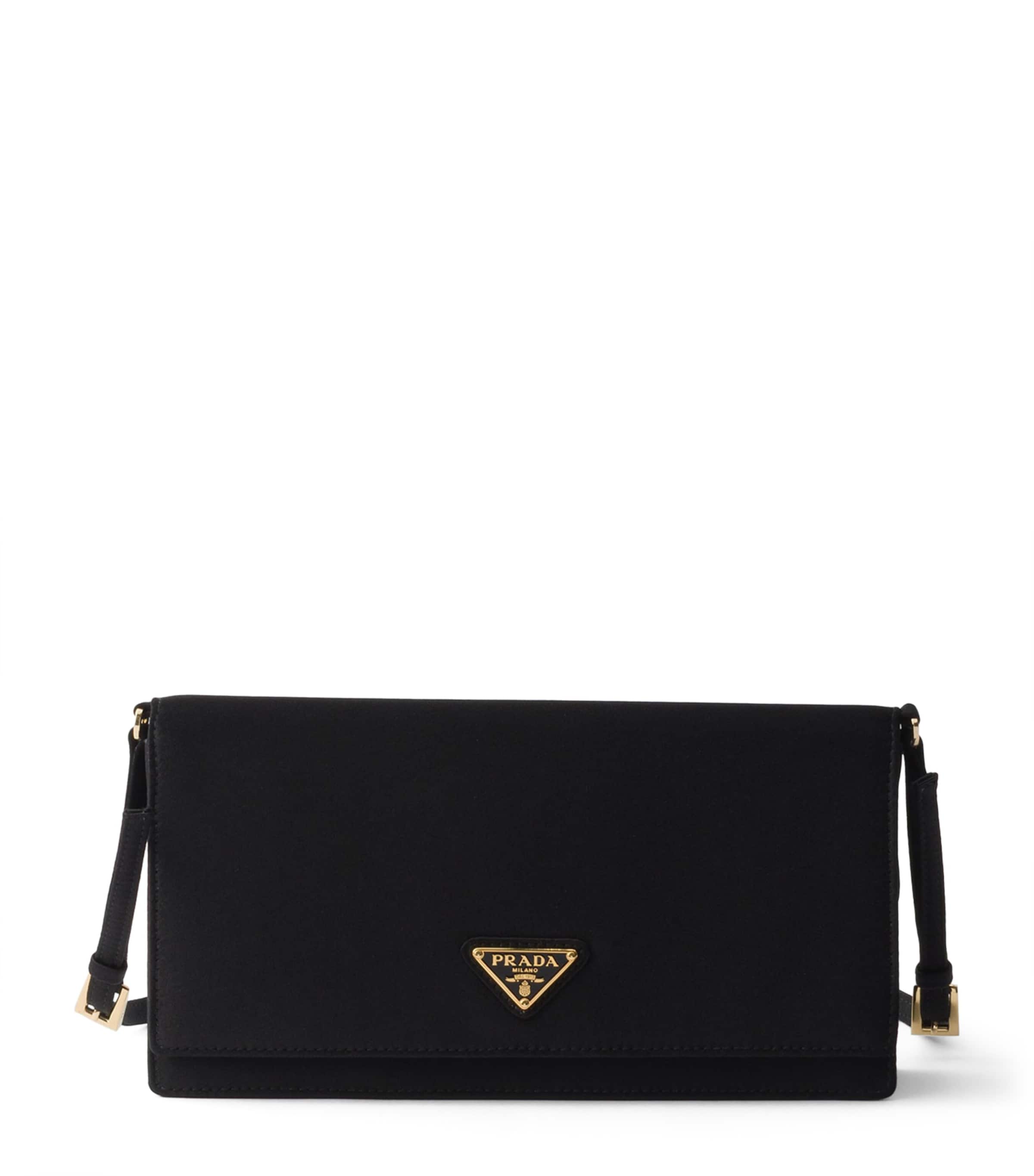 Prada Satin Shoulder Bag Black Image 1
