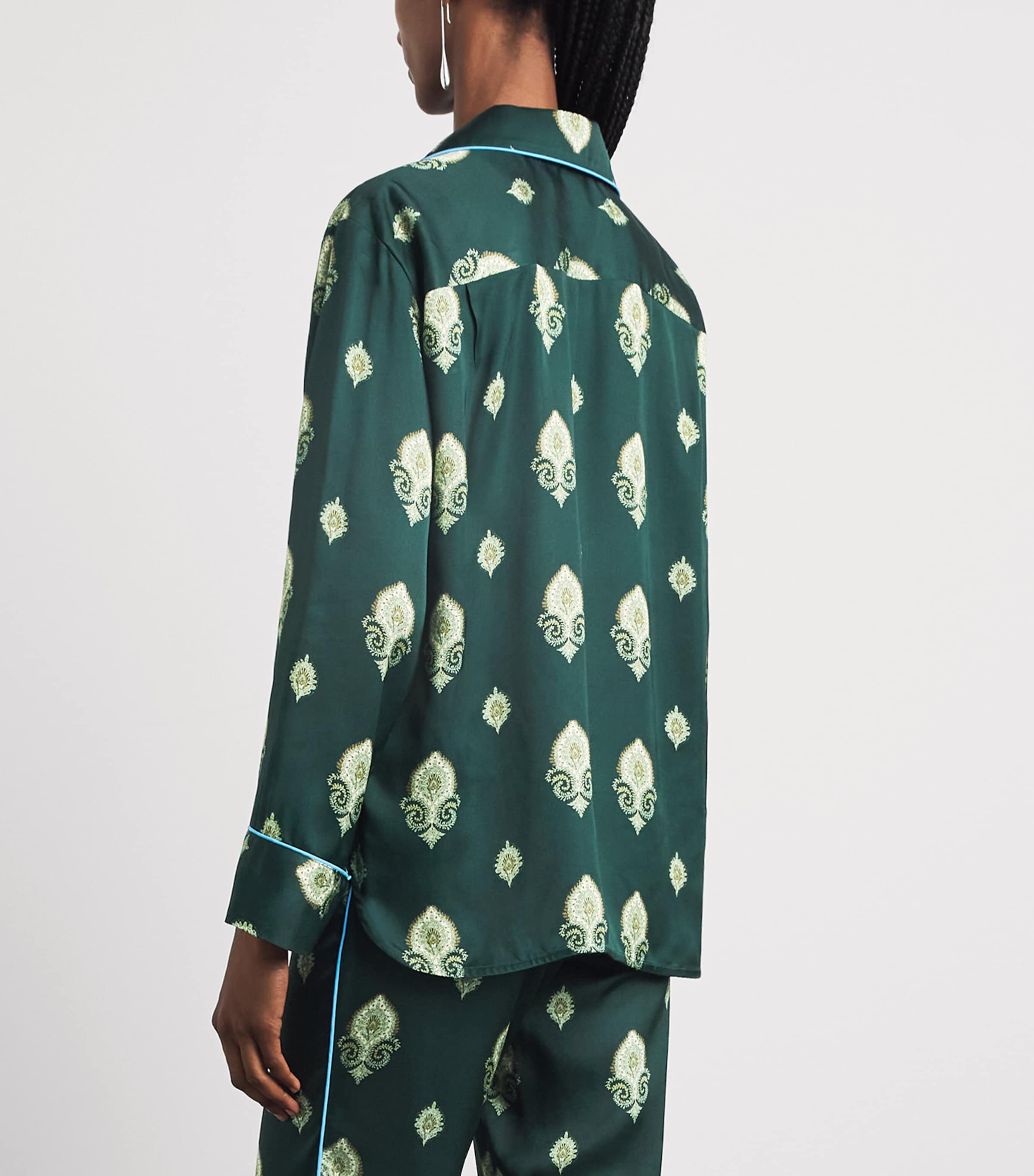 Sandro Paris Womens Paisley Pyjama-Style Shirt Green Image 5