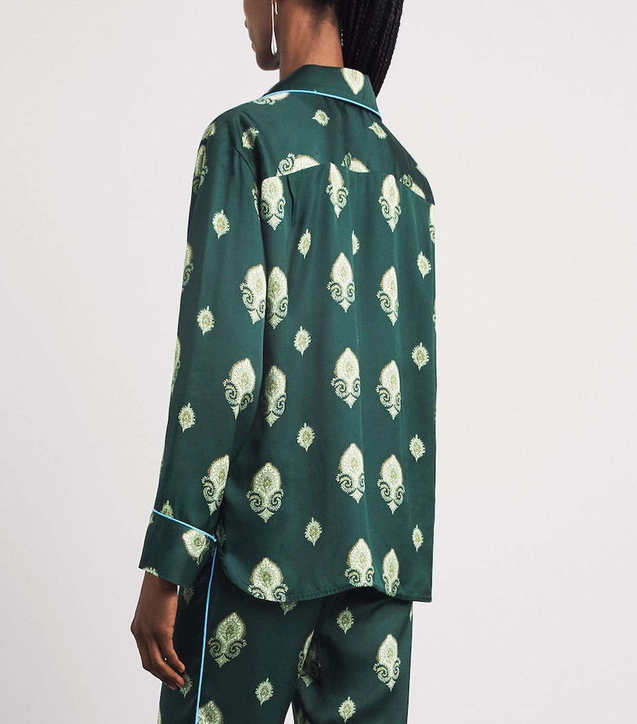 Sandro Paris Womens Paisley Pyjama-Style Shirt Green Image 5