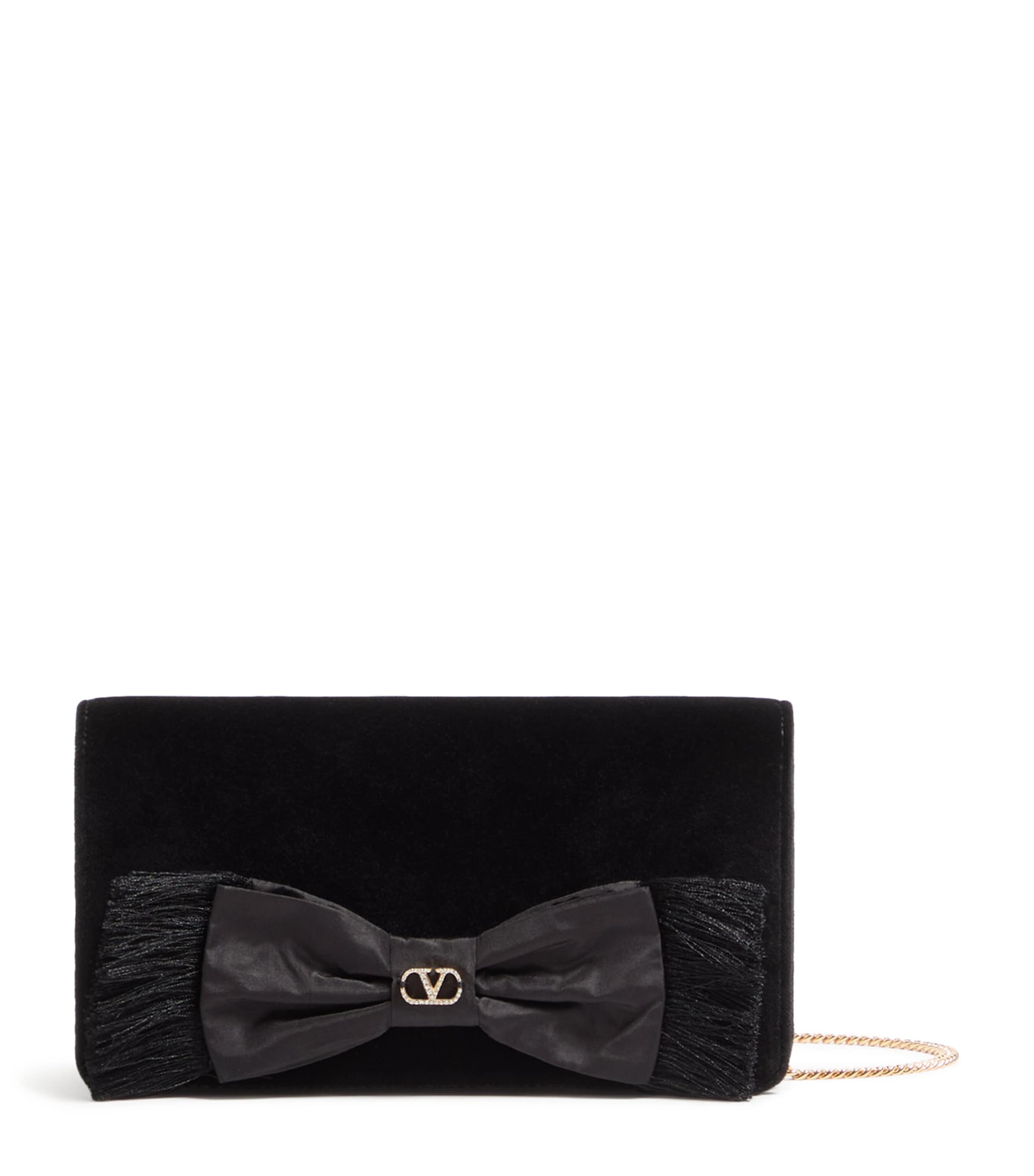 Mini Velvet VLogo Signature Bow Shoulder Bag EDM Image 1
