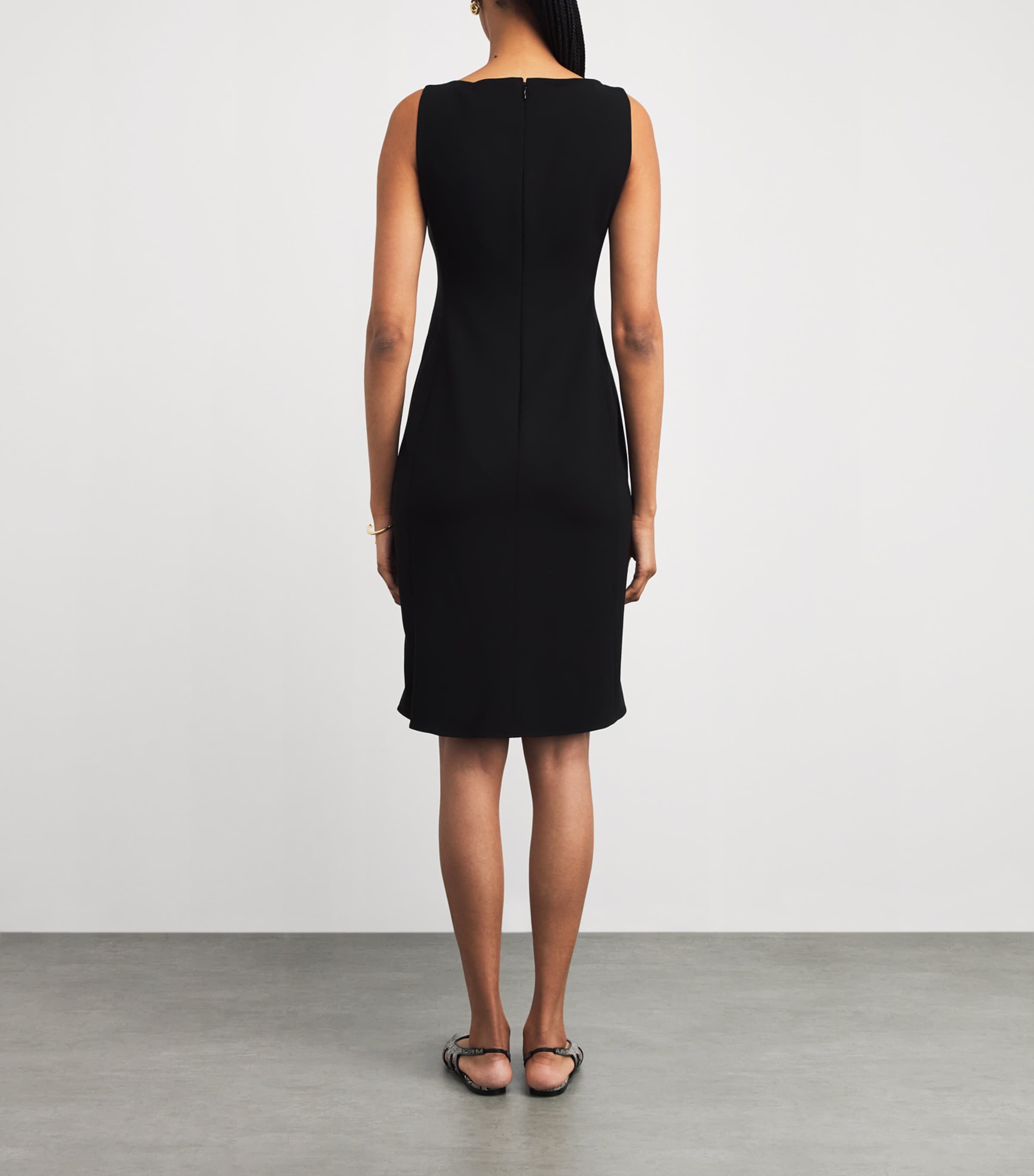 Admiral Crepe Midi Shift Dress 001 BLACK Image 4