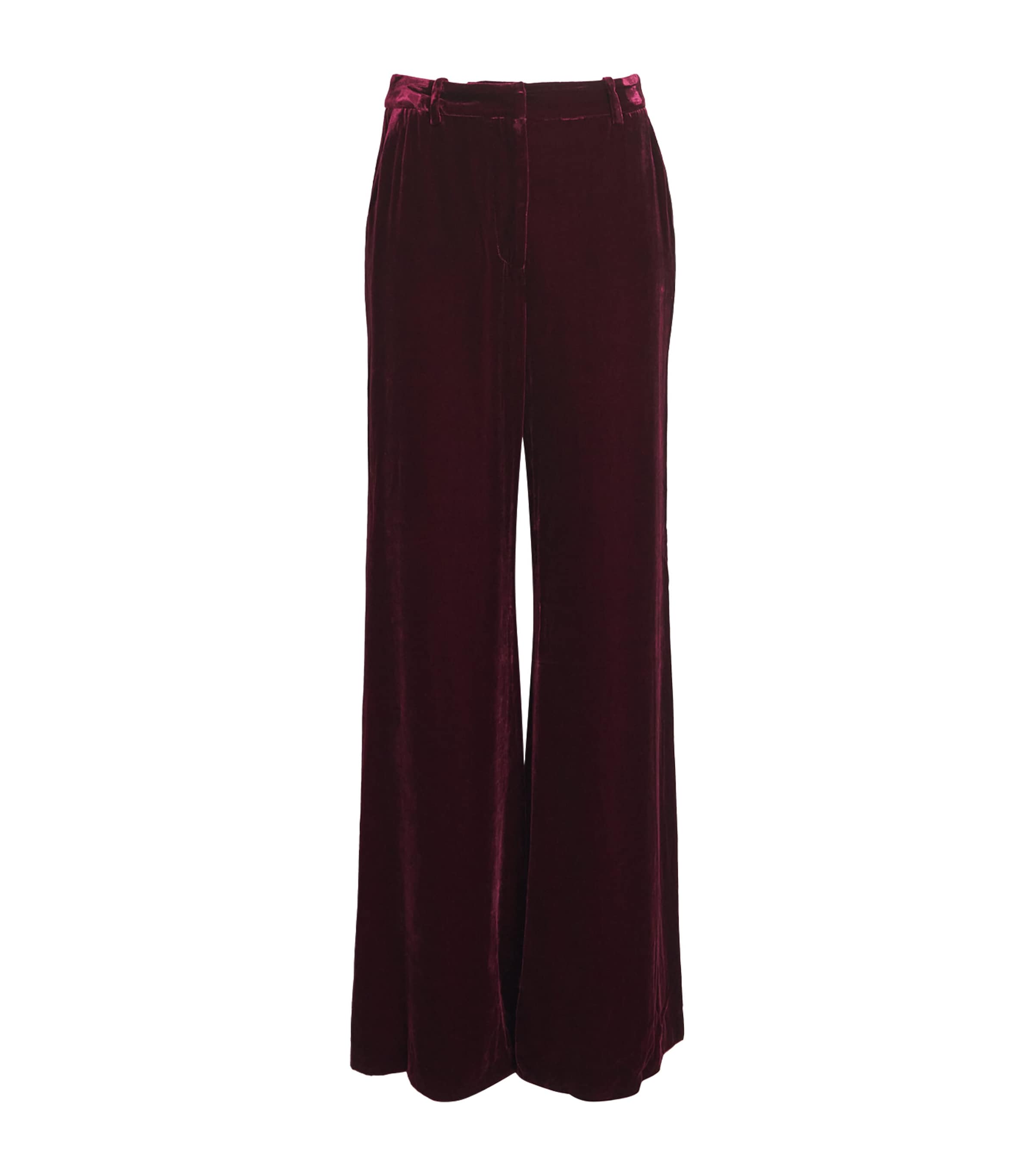L'agence Velvet Pilar Wide-leg Trousers In Purple