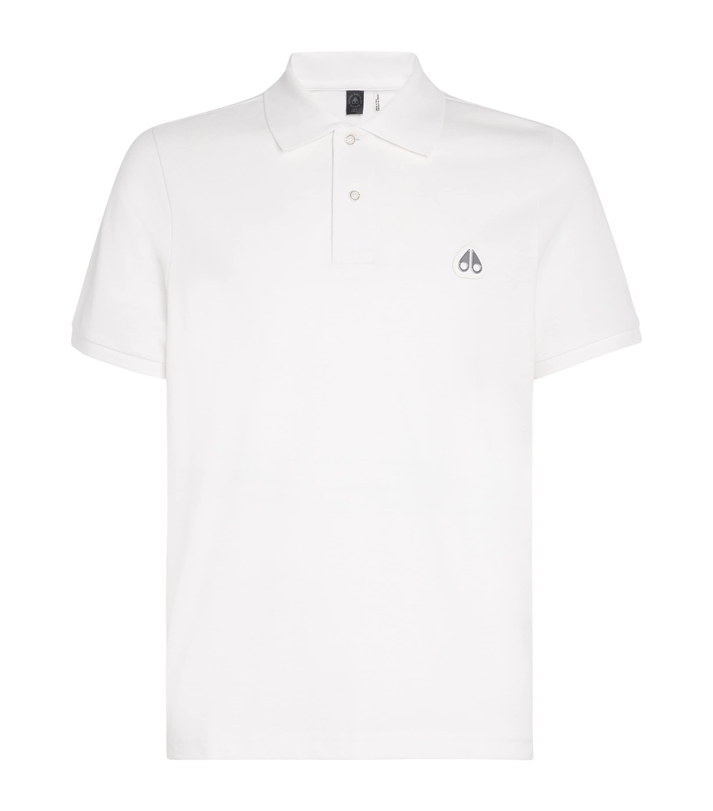 Moose Knuckles Cotton Logo Polo Shirt In White
