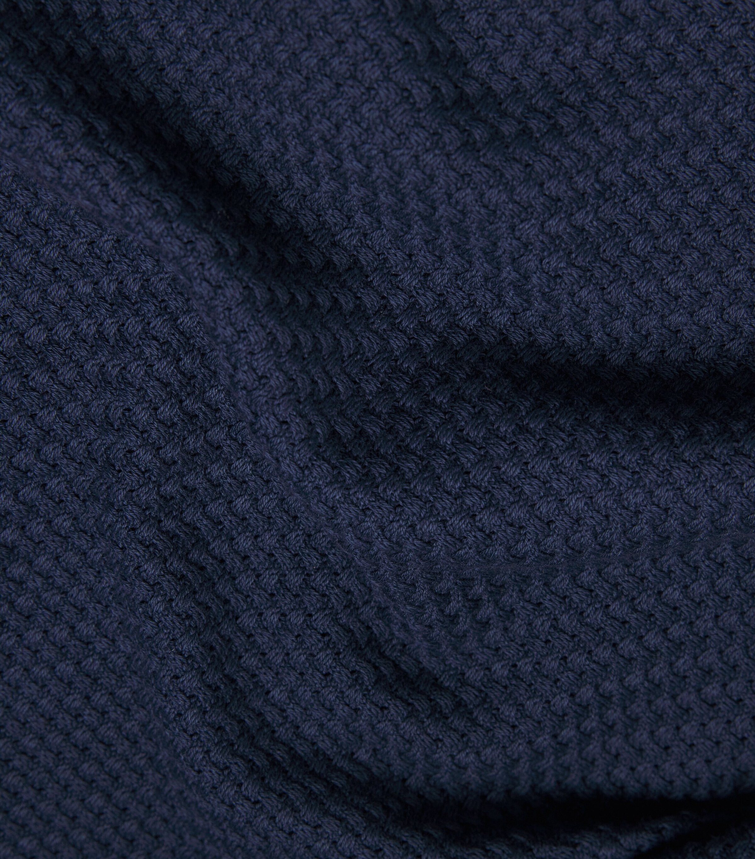 Corneliani Mens Cotton Textured Polo Shirt Navy Blue Image 5