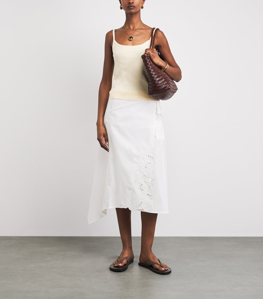 SIR. Womens Cotton Klara Midi Skirt Ivory Image 2