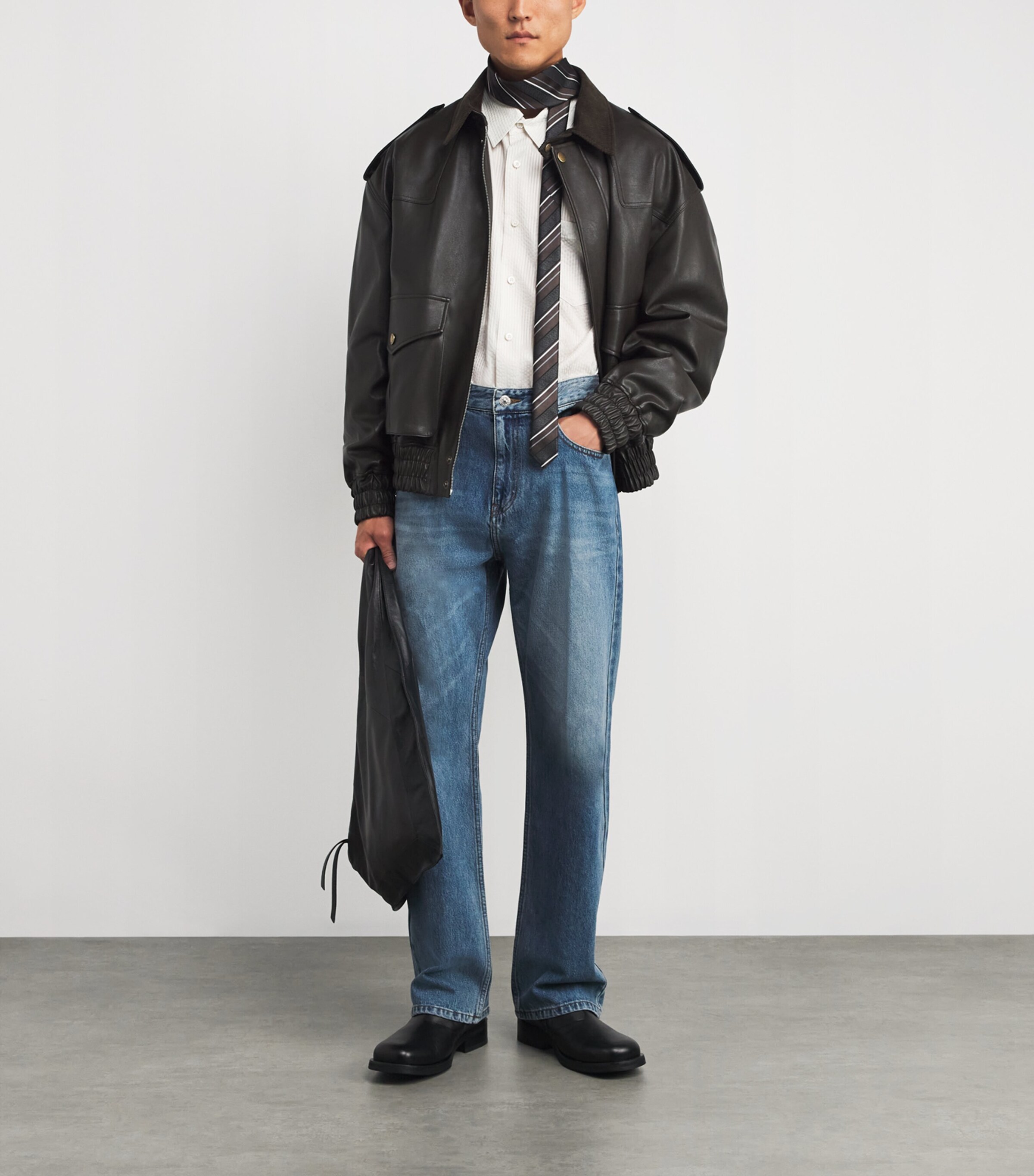 Jacquard Stripe Shirt PALE BEIGE PE Image 2