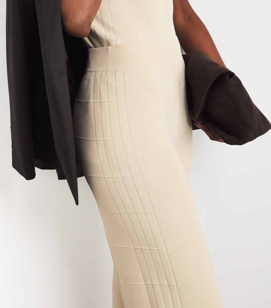 Grid Knit Straight Trousers AFFOGATO Image 6