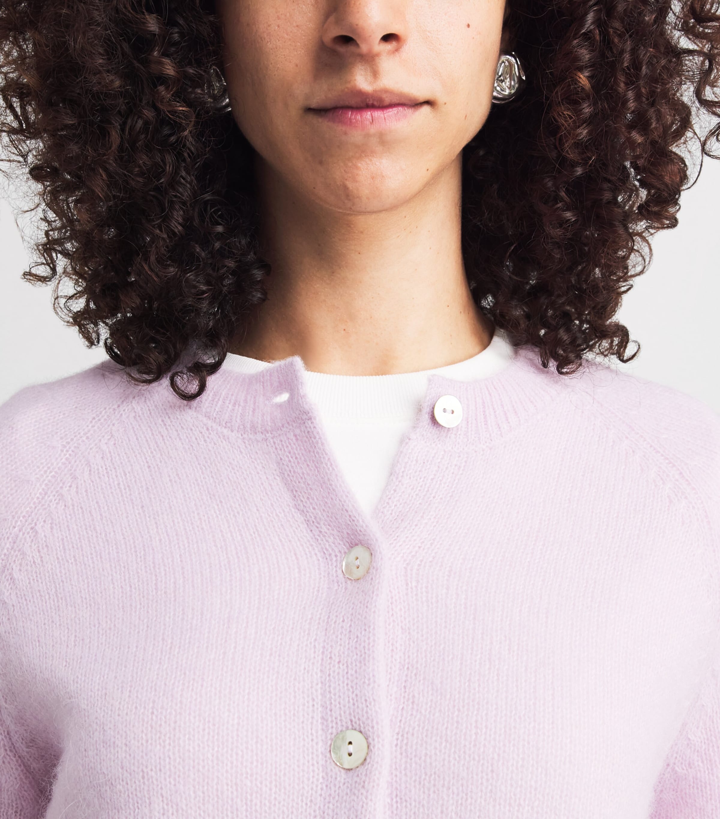 DÔEN Womens Knit Petra Cardigan Violet Thistle Image 3