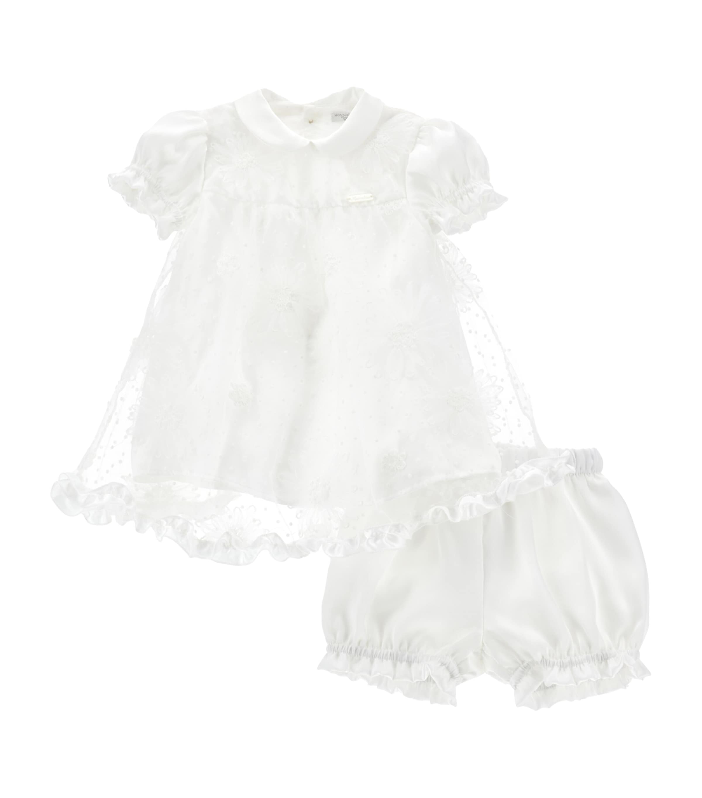 Cotton, Satin and Tulle Dress and Bloomers Set (1-9 Months) PANNA Image 1