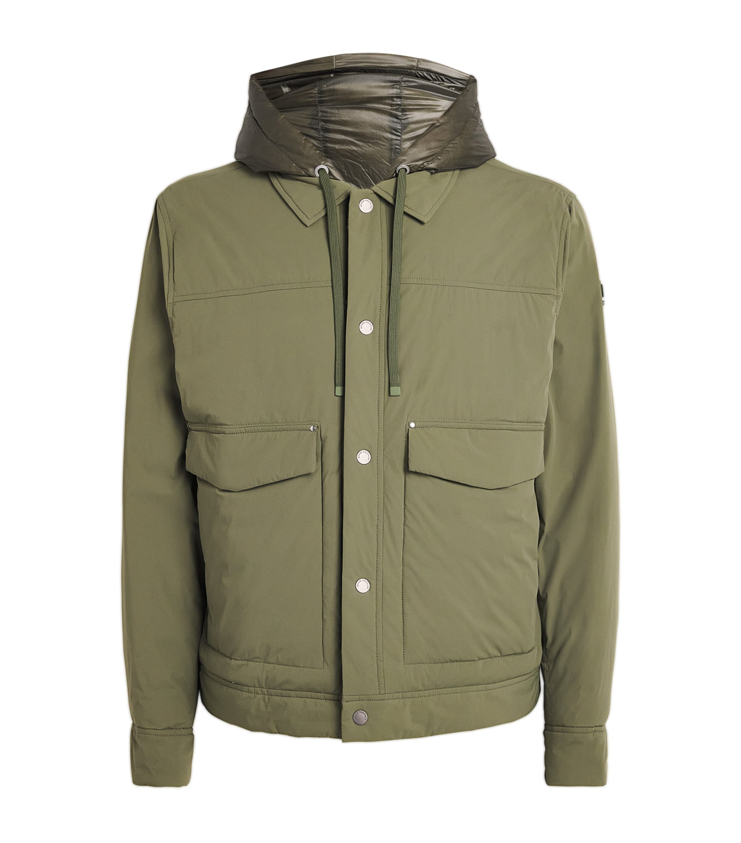 Moose Knuckles Mens Down Brixton Trucker Jacket UPF 50+ Artichoke Image 1