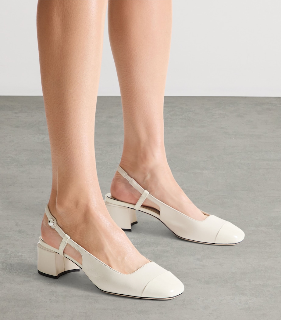 Jimmy Choo Elisa 45 Leather Slingback Pumps Latte/latte Image 2