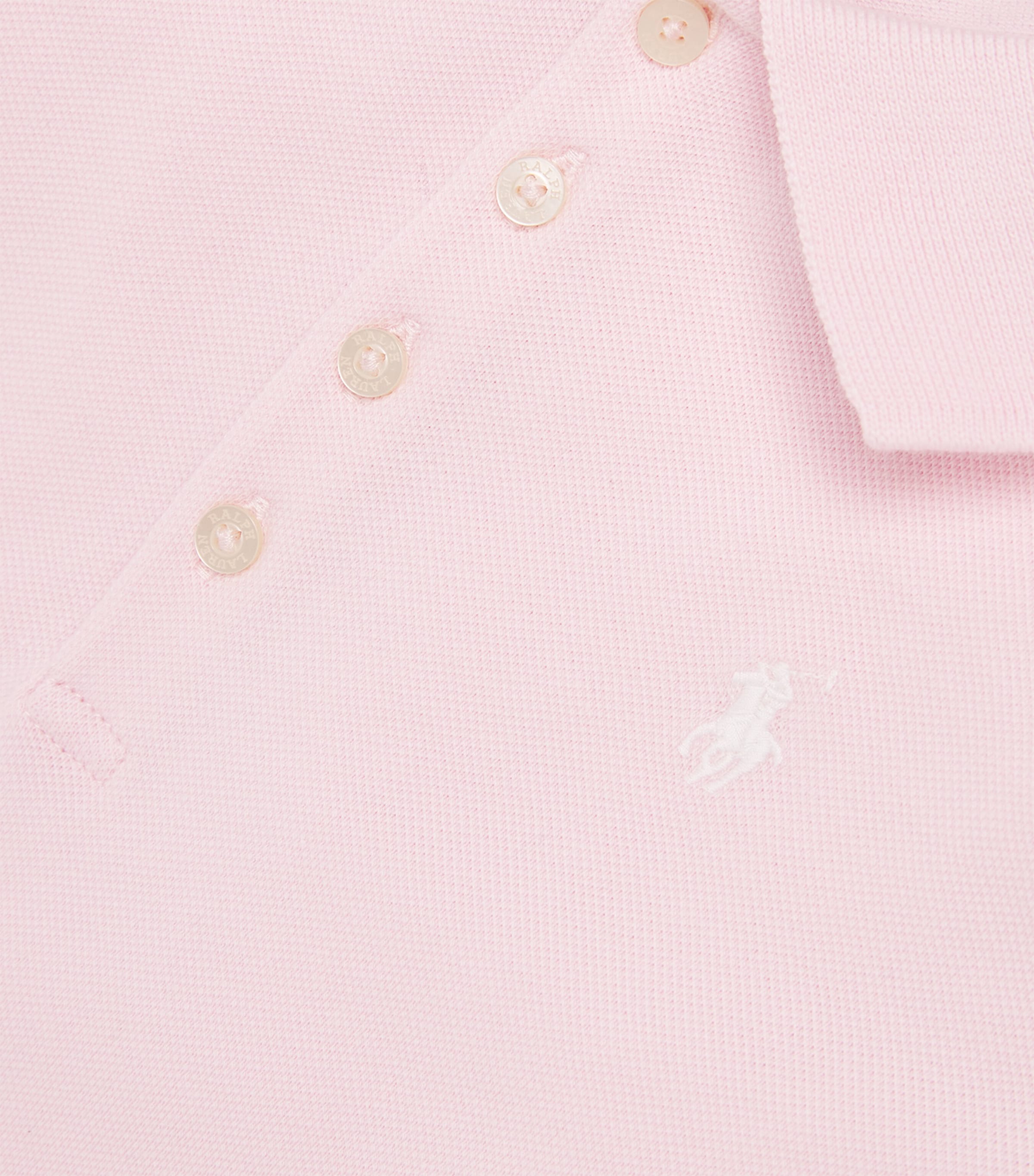 Stretch-Mesh Polo Dress (2-7 Years) HINT OF PINK W WHITE Image 3