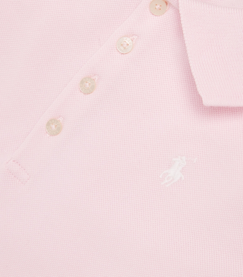 Stretch-Mesh Polo Dress (2-7 Years) HINT OF PINK W WHITE Image 3