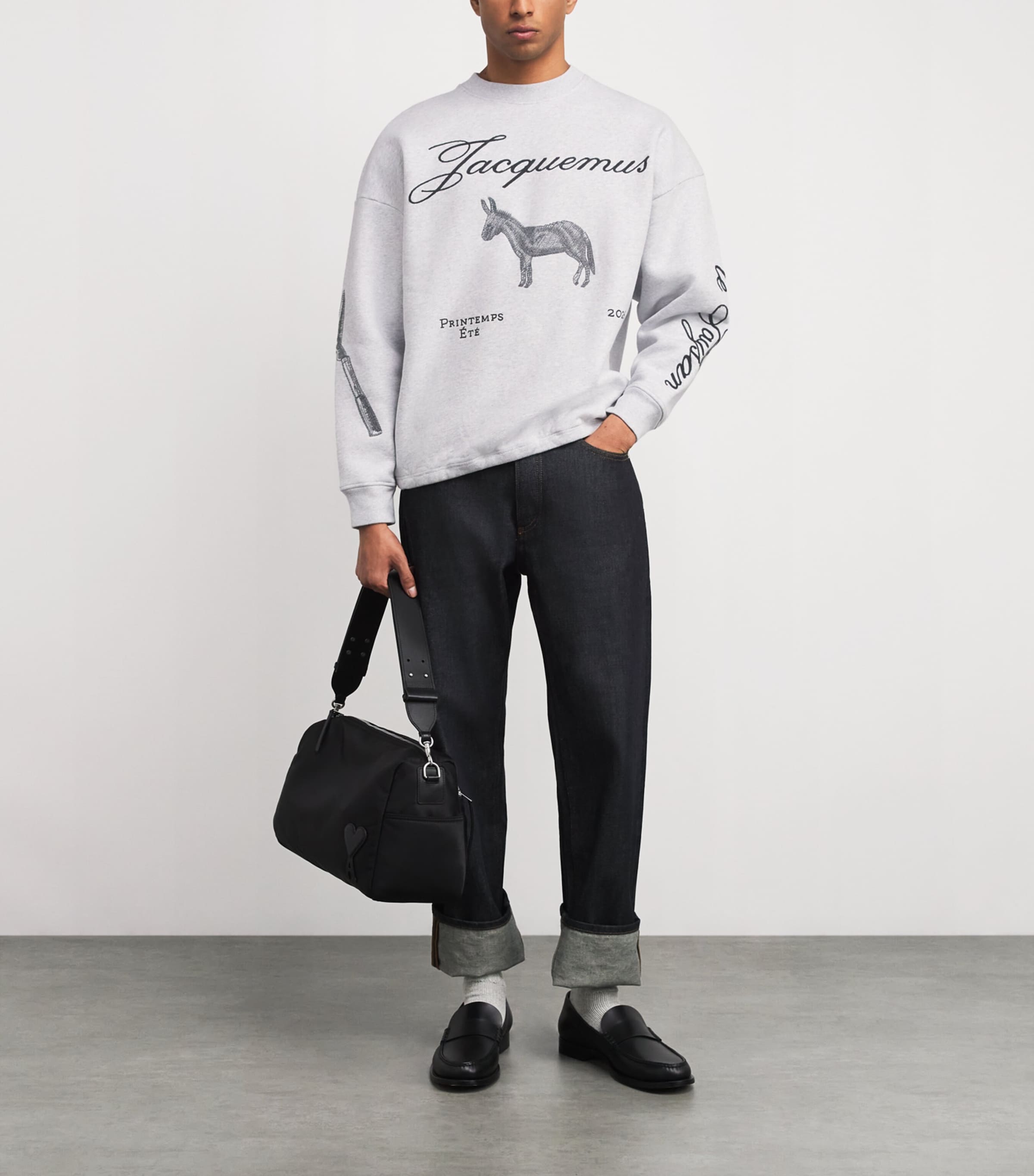 Cotton Embroidered Donkey Sweatshirt DONKEY JCQRD GRY 9DS Image 2