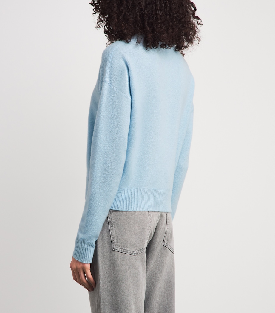 MOTHER Womens Cashmere Logo Sweater Ltb Light Blue Image 5