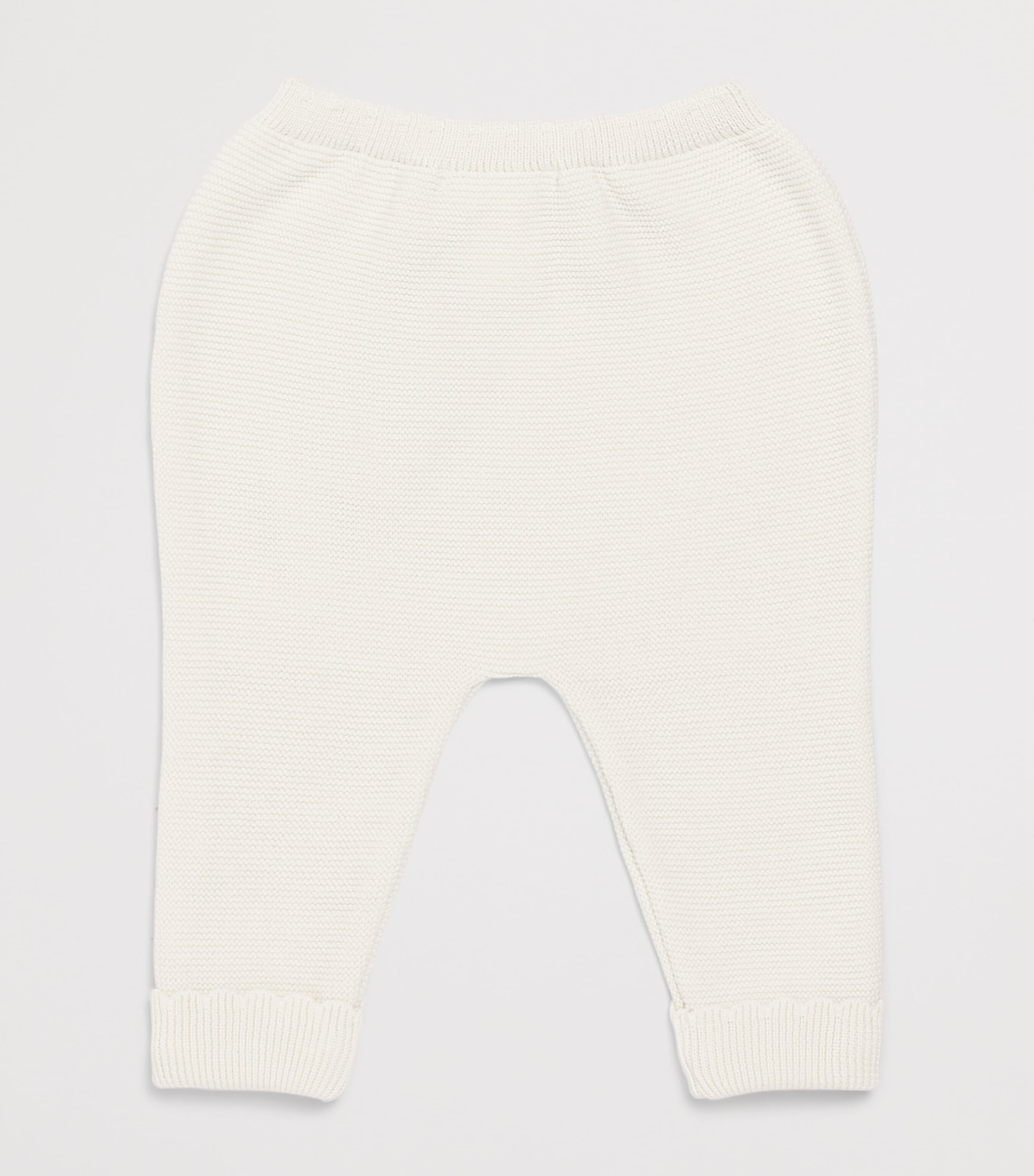 Marie-Chantal Cotton Coen Trousers (3-24 Months) Milky White Image 2