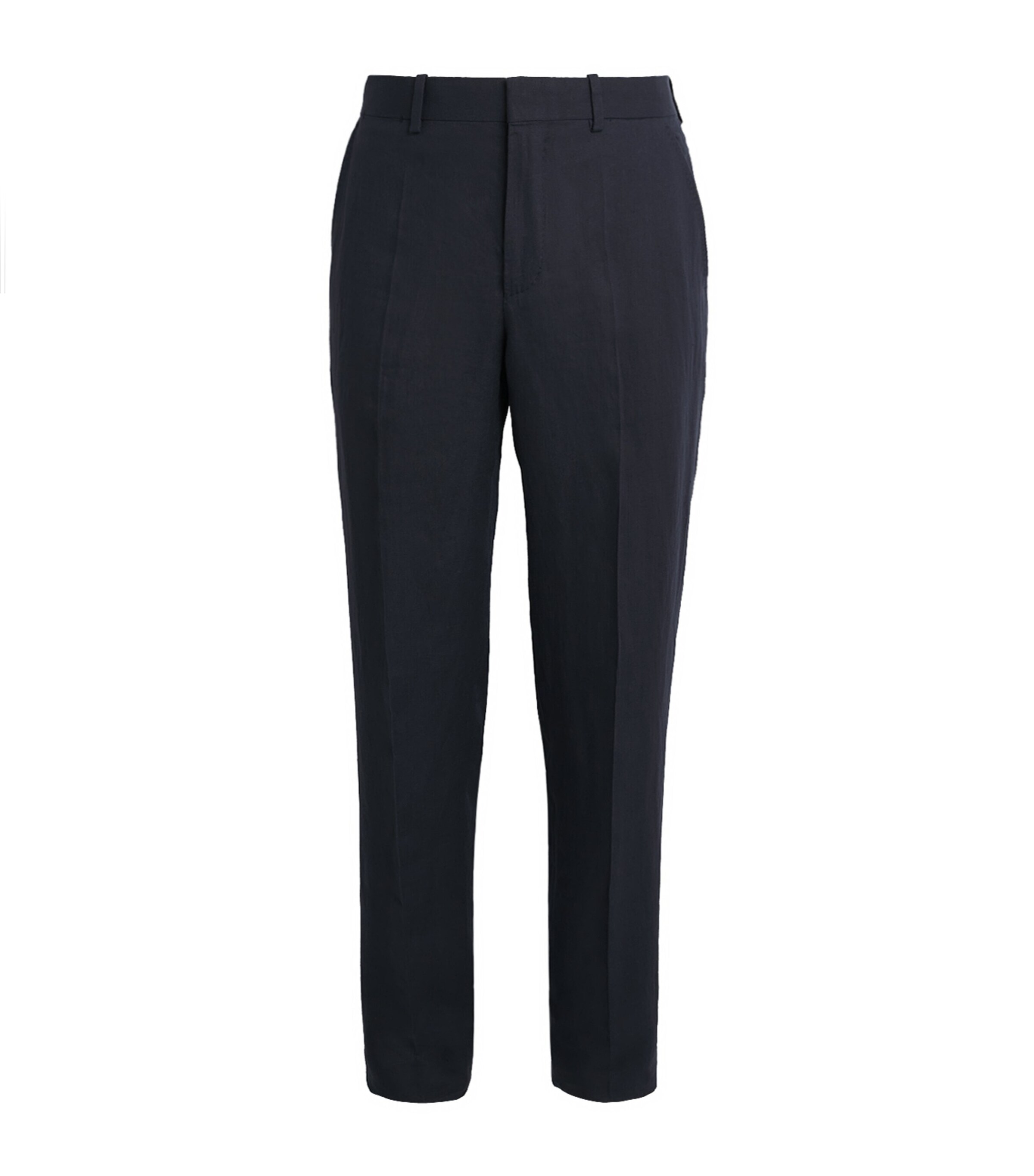 Agnona Mens Linen Straight Trousers Dark Blue Navy Image 1