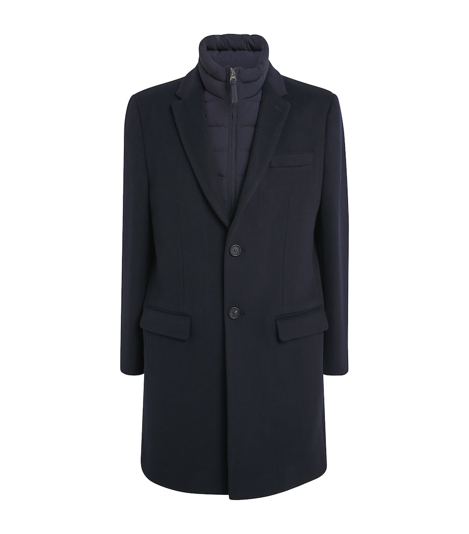 Wool Removable-Bib Coat NAVY A Image 1