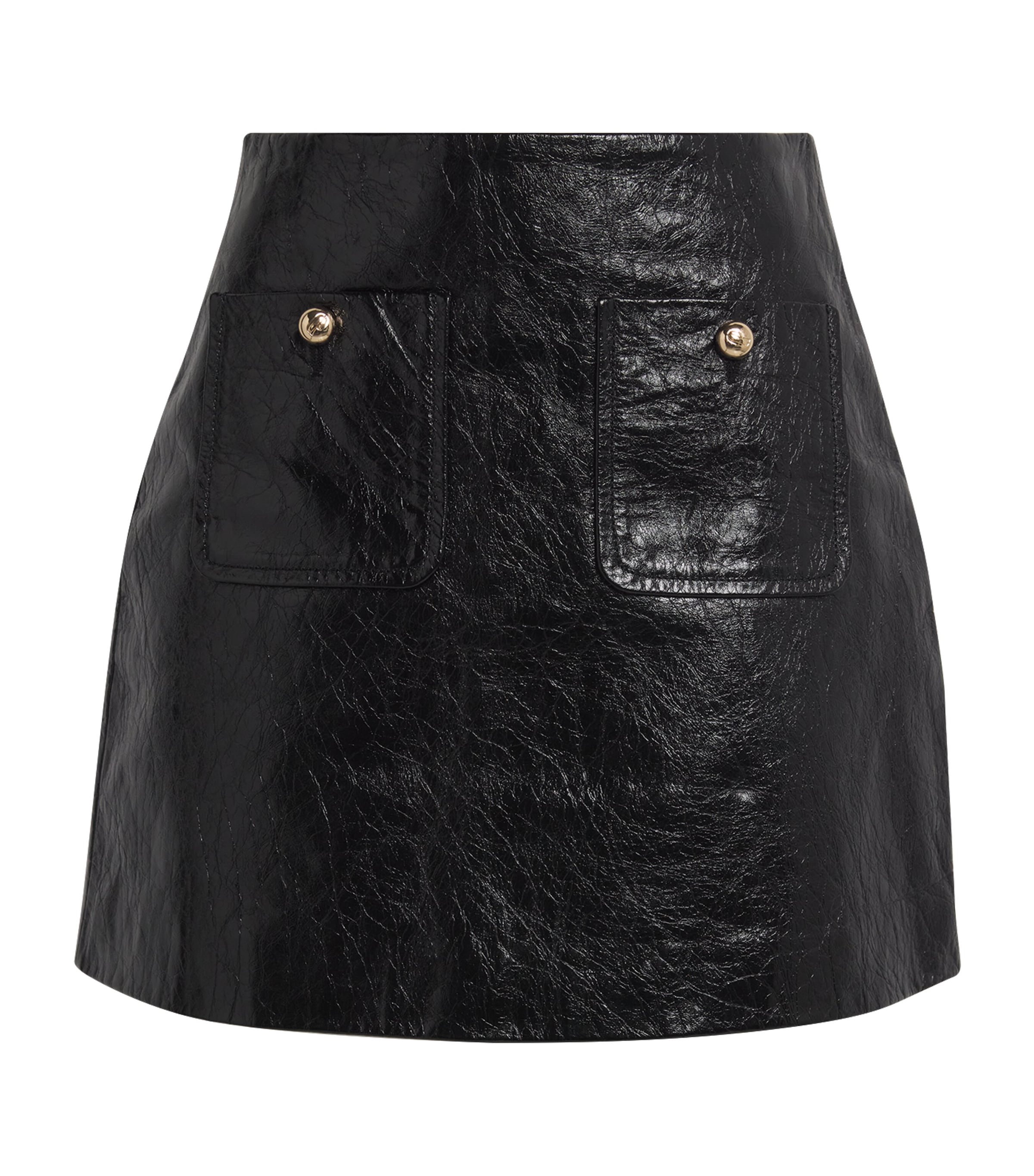 Claudie Pierlot Leather Mini Skirt In Black