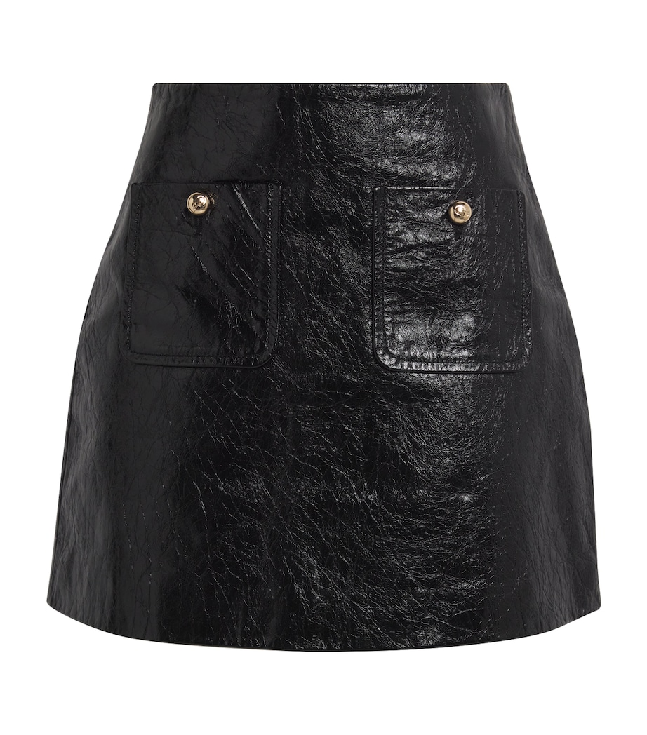 Leather Mini Skirt BLACK Image 1