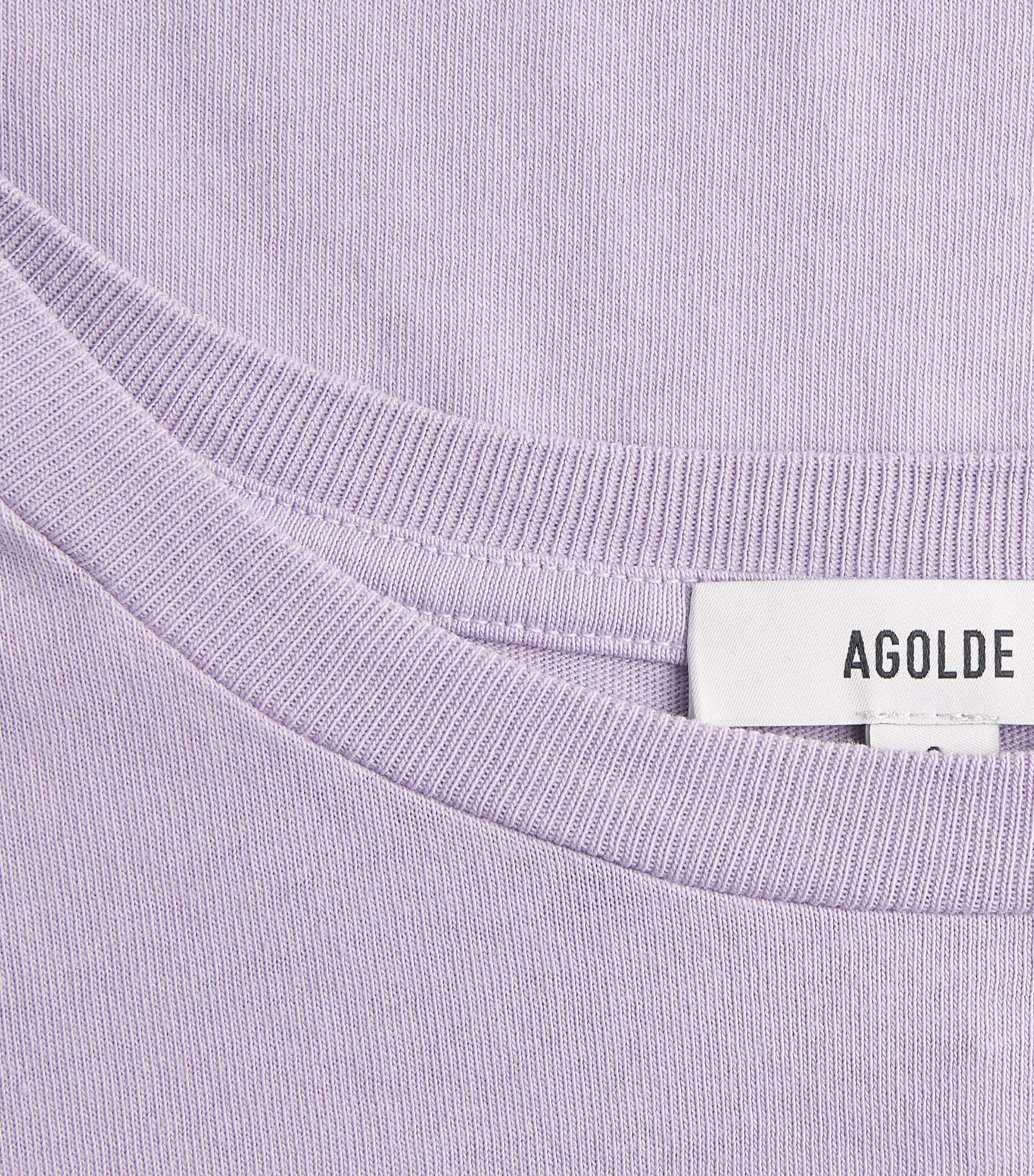 AGOLDE Womens Organic Cotton Adine Shrunken T-Shirt Lilac Image 6