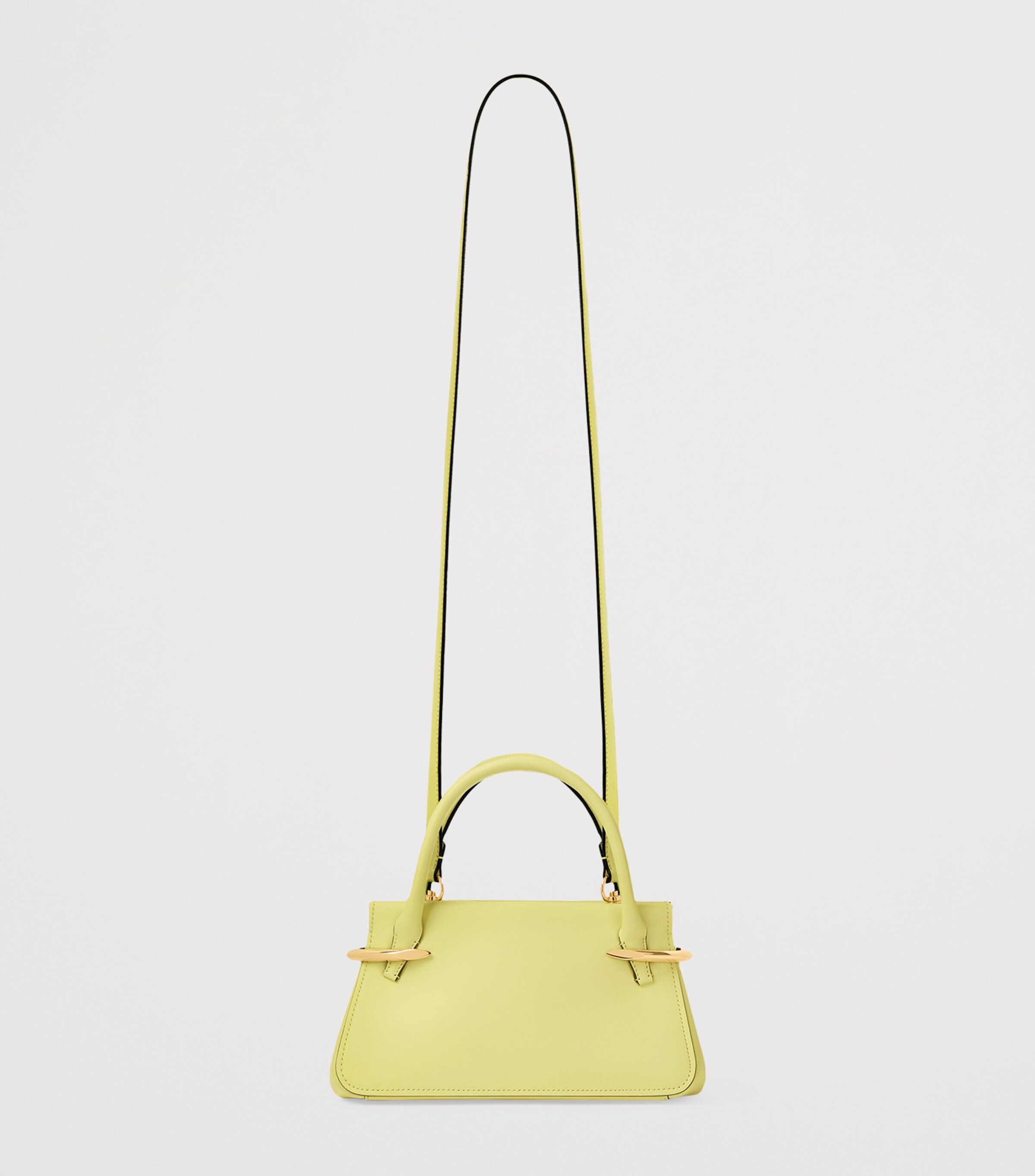 Mini Leather Pinch Top-Handle Bag ACID YELLOW Image 4