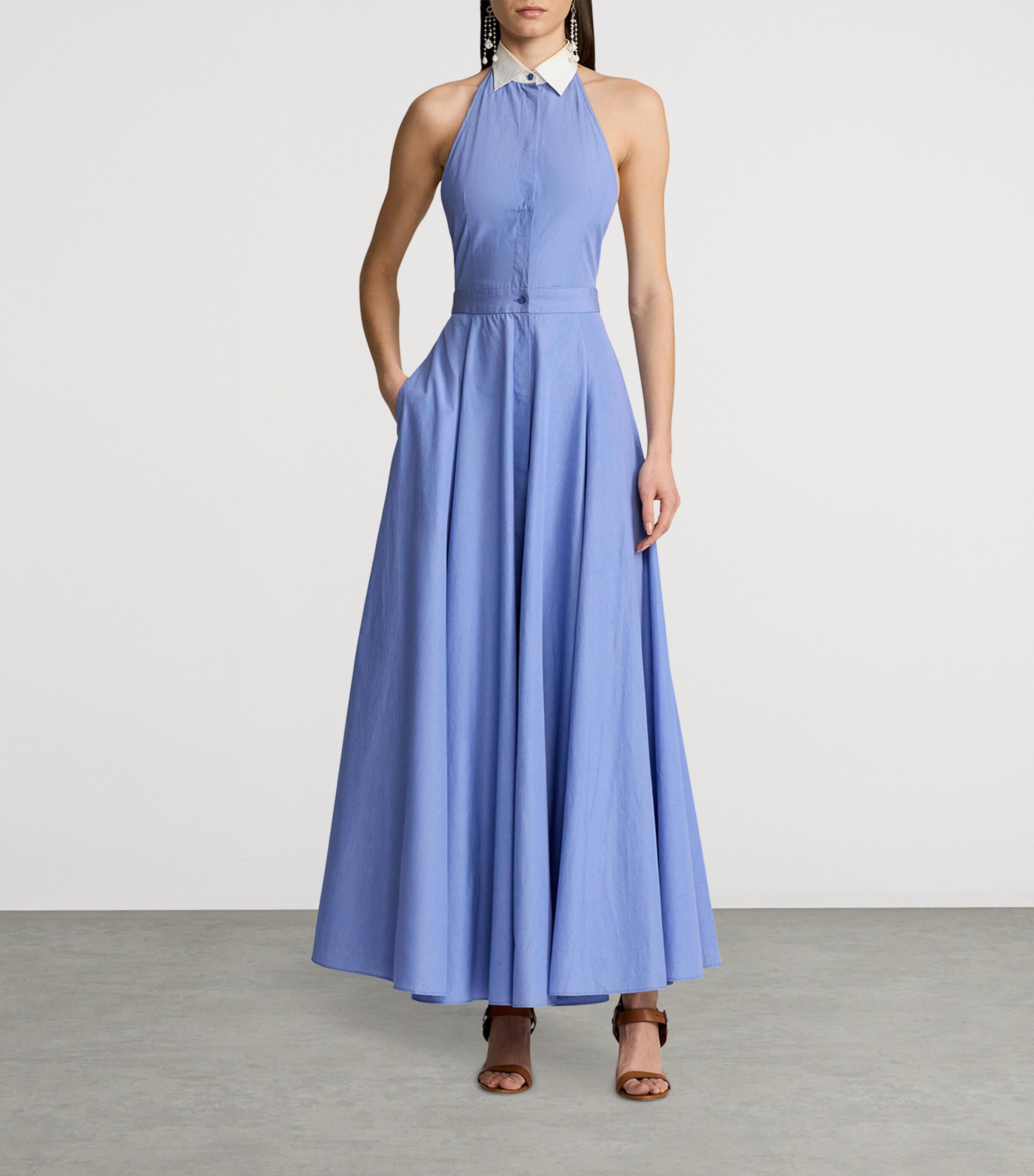 Cotton Eldred Maxi Dress LIGHT BLUE Image 9