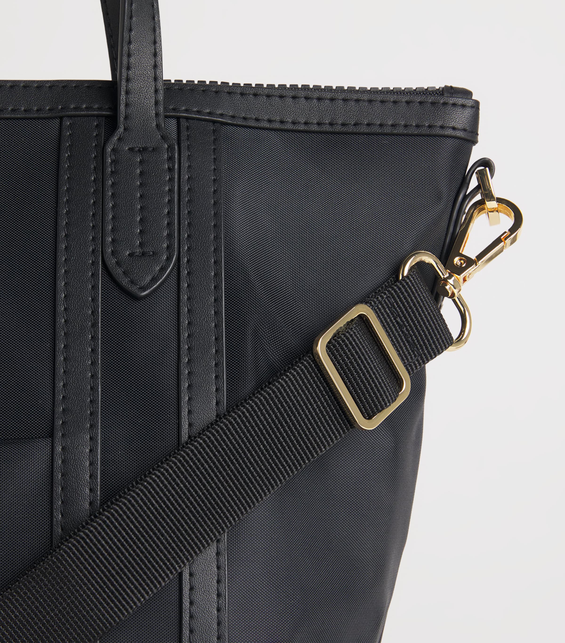Harrods Grab Nylon Jetsetter Tote Bag Black Image 5