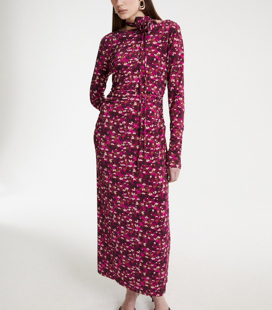 Marella Womens Jersey Floral Maxi Dress Fuchsia Image 4