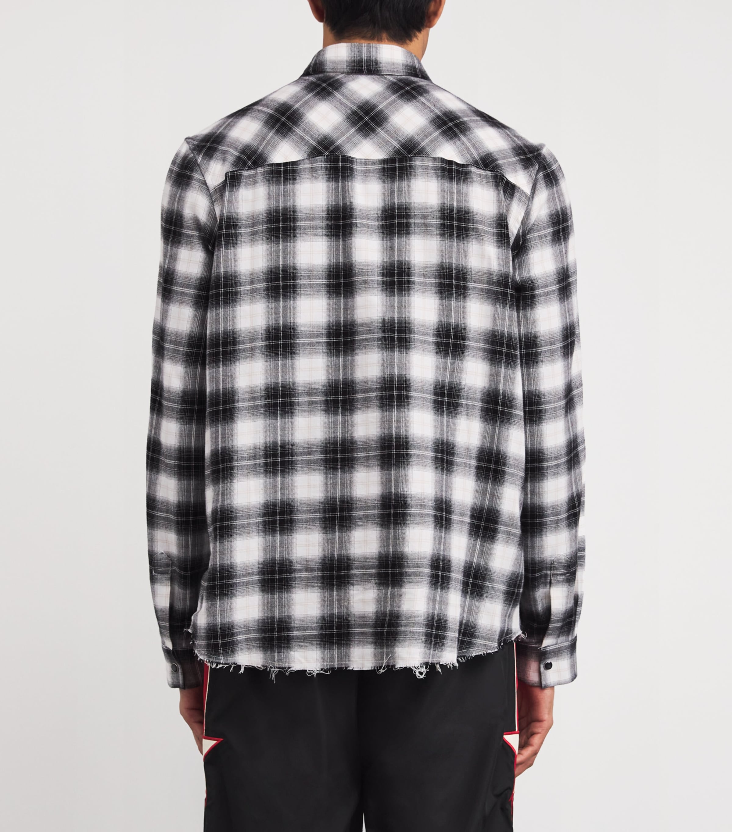Cotton Flannel Bones Overshirt BLACK Image 4