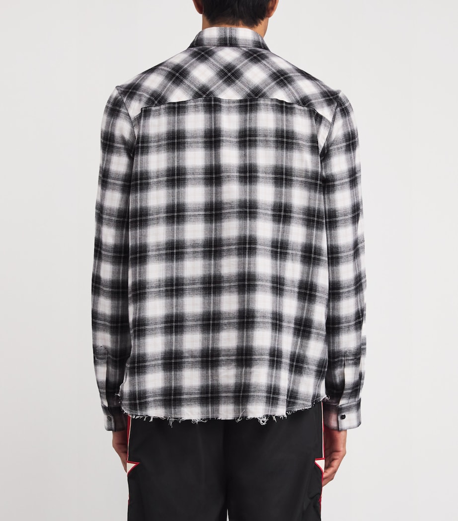 Cotton Flannel Bones Overshirt BLACK Image 4
