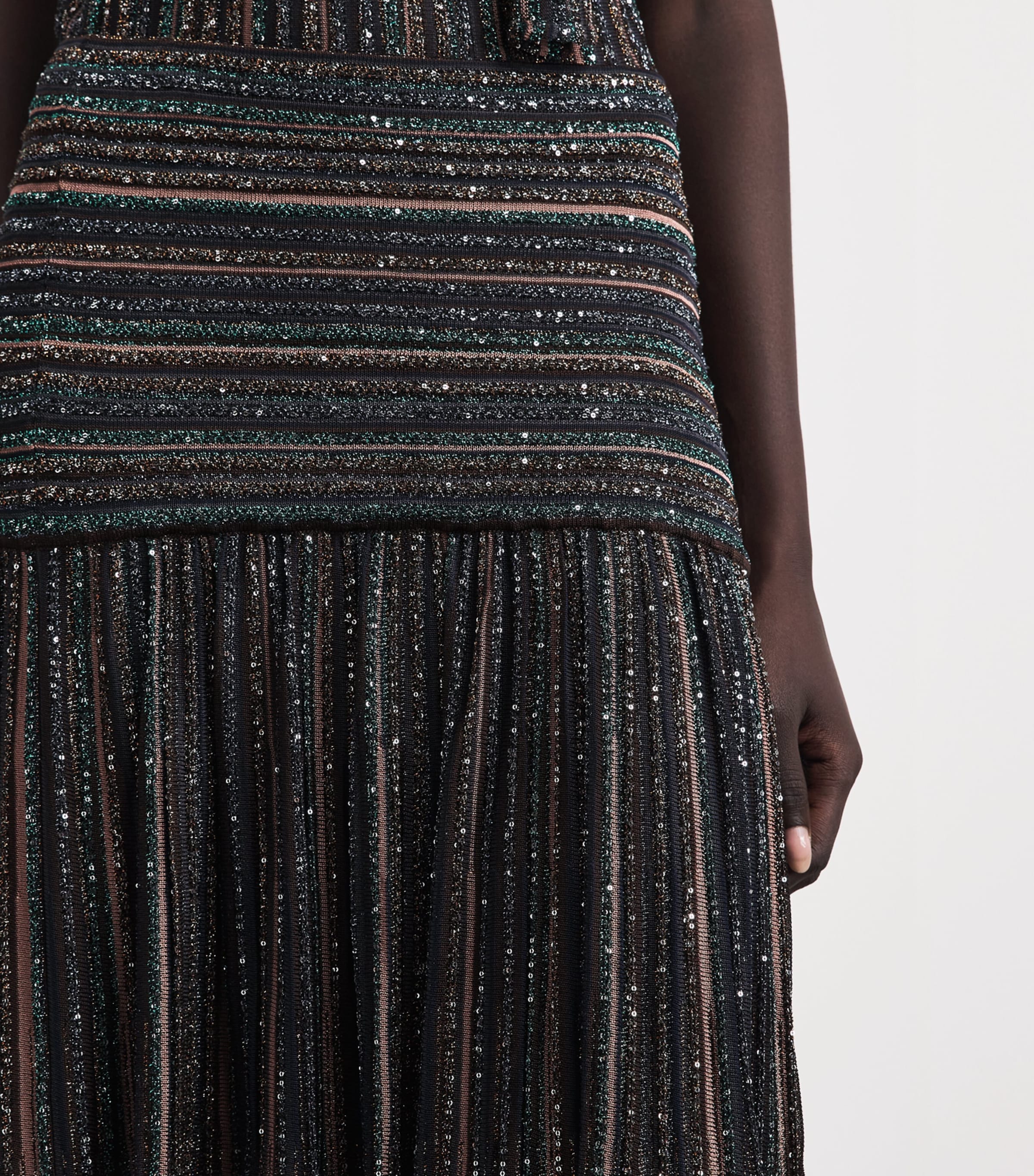 Missoni Womens Sequin-Embellished Stripe Maxi Skirt Drk Brown Tone Image 3