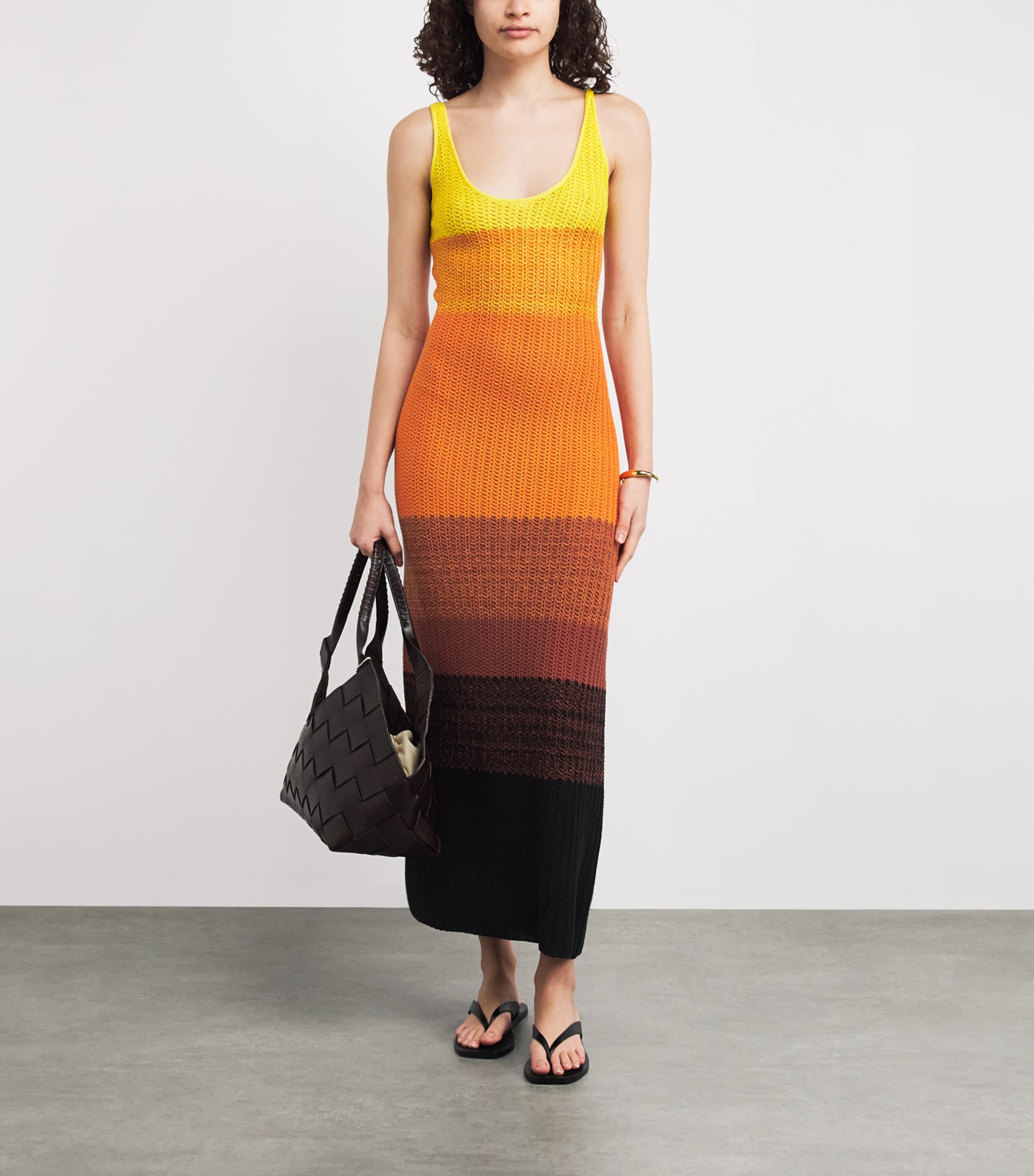 ESCVDO Womens Cotton Knitted Gradient Huaral Maxi Dress Image 2