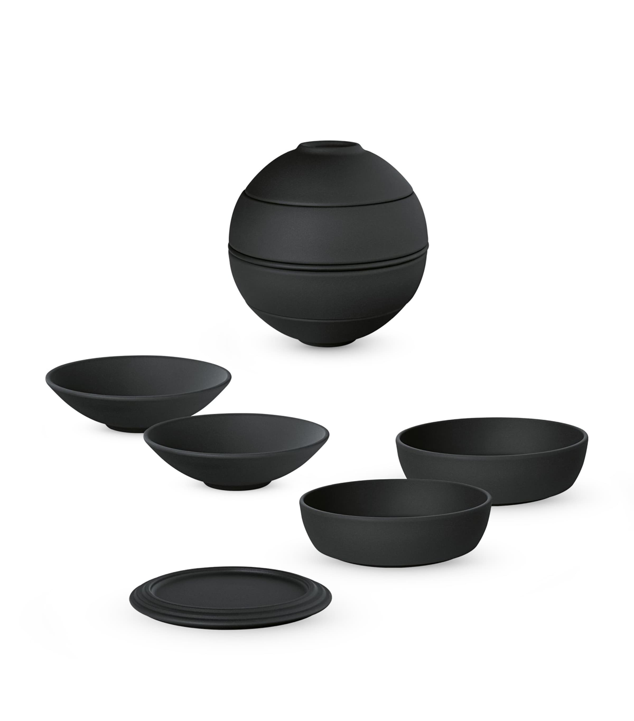Villeroy & Boch 5 Piece Porcelain Iconic La Petite Dinner Set In Black