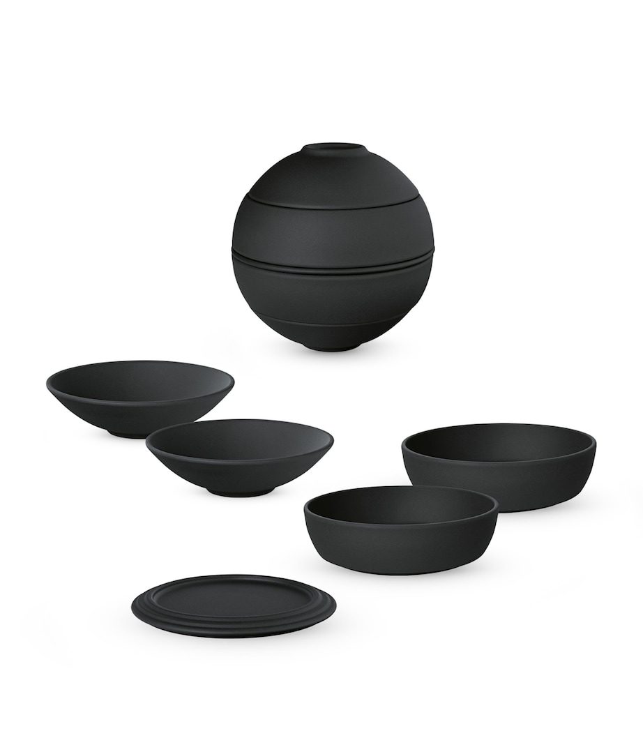 5 Piece Porcelain Iconic La Petite Dinner Set BLACK Image 1