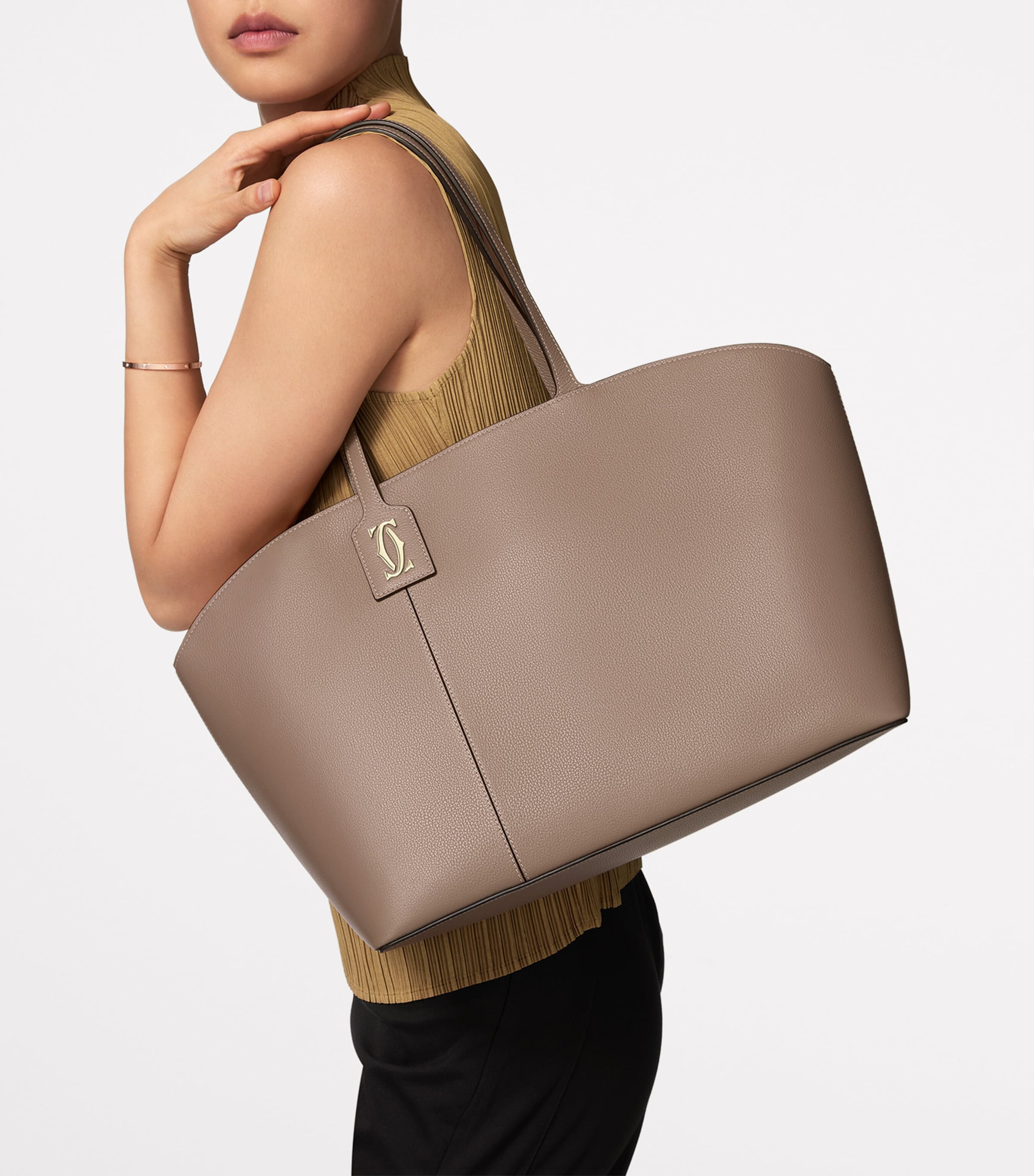 Leather C de Cartier Tote Bag BEIGE Image 6