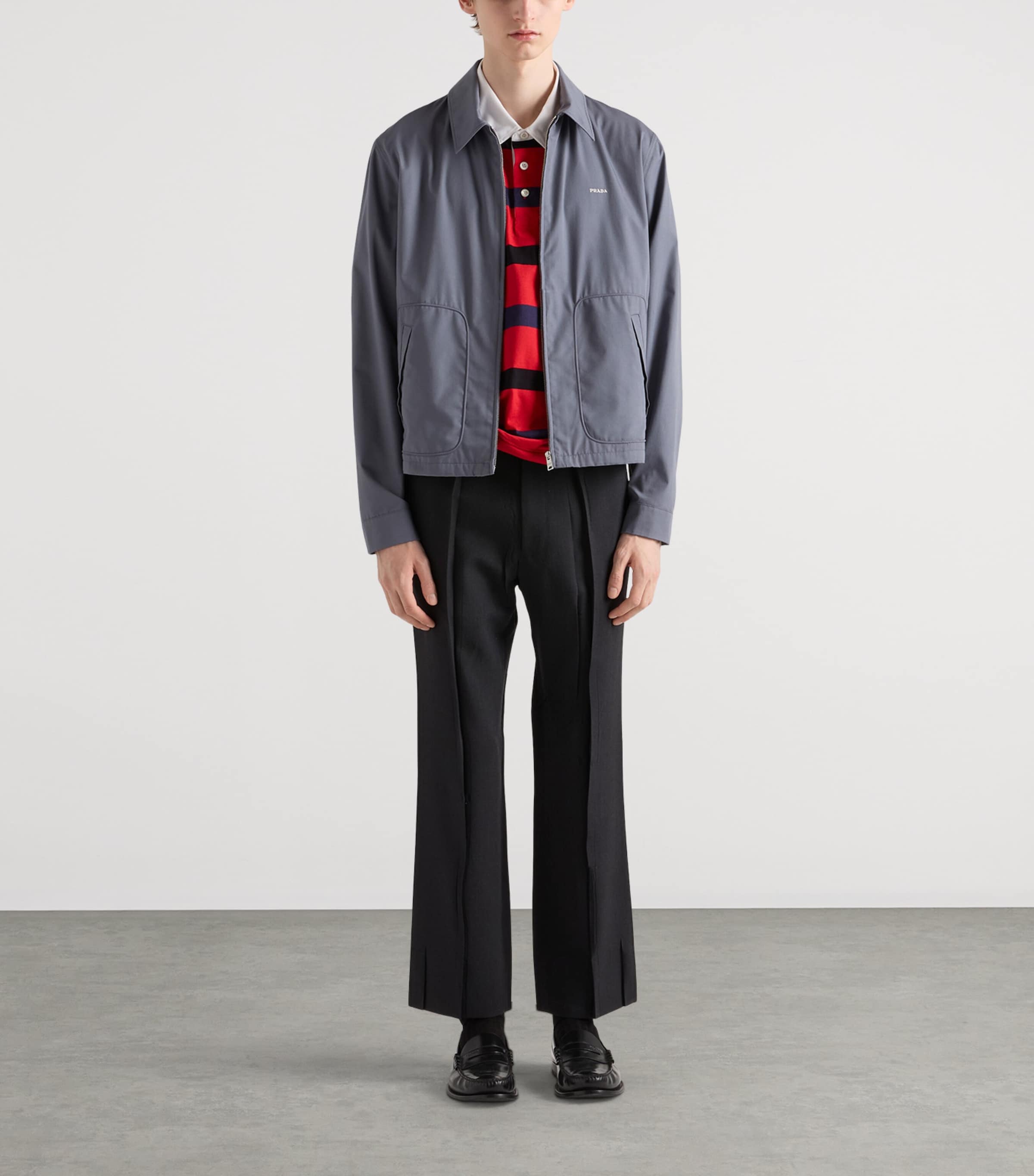 Prada Mens Technical Cotton Zip-Up Blouson Jacket Image 2