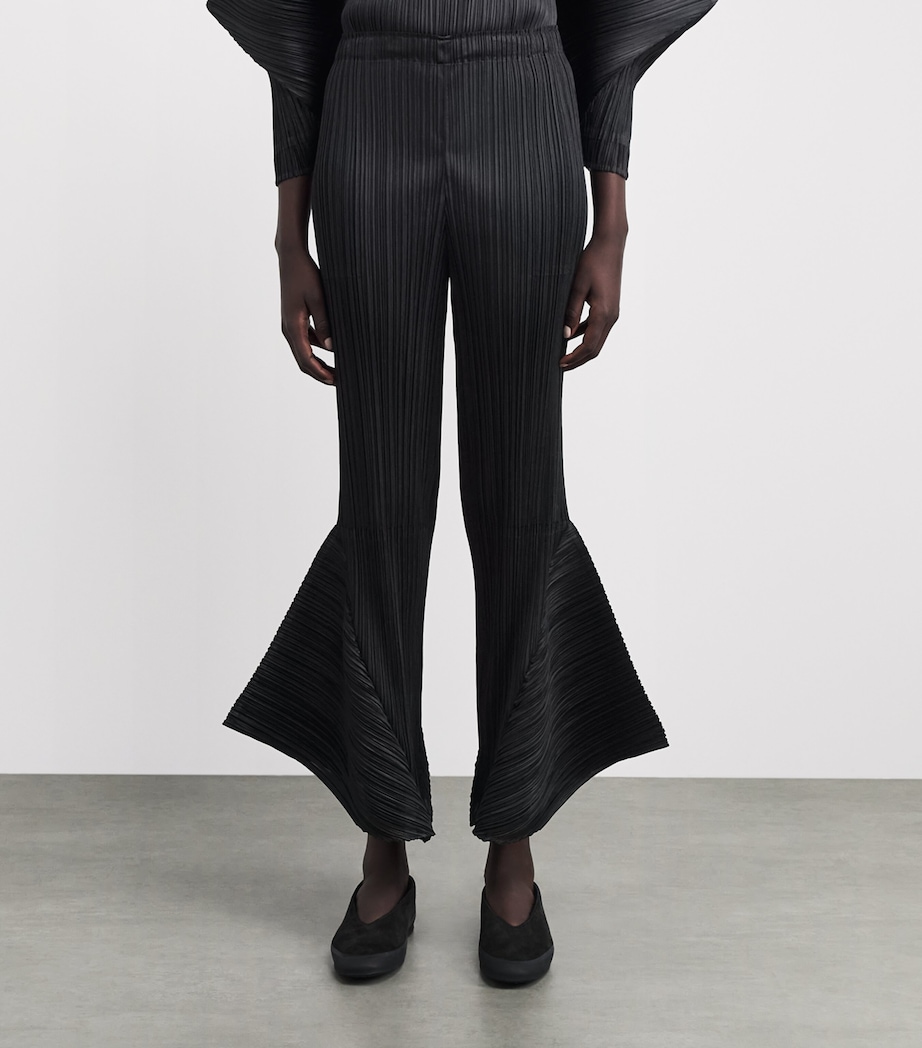 Pleats Please Issey Miyake Womens Skyline Wide-Leg Trousers Black Image 4