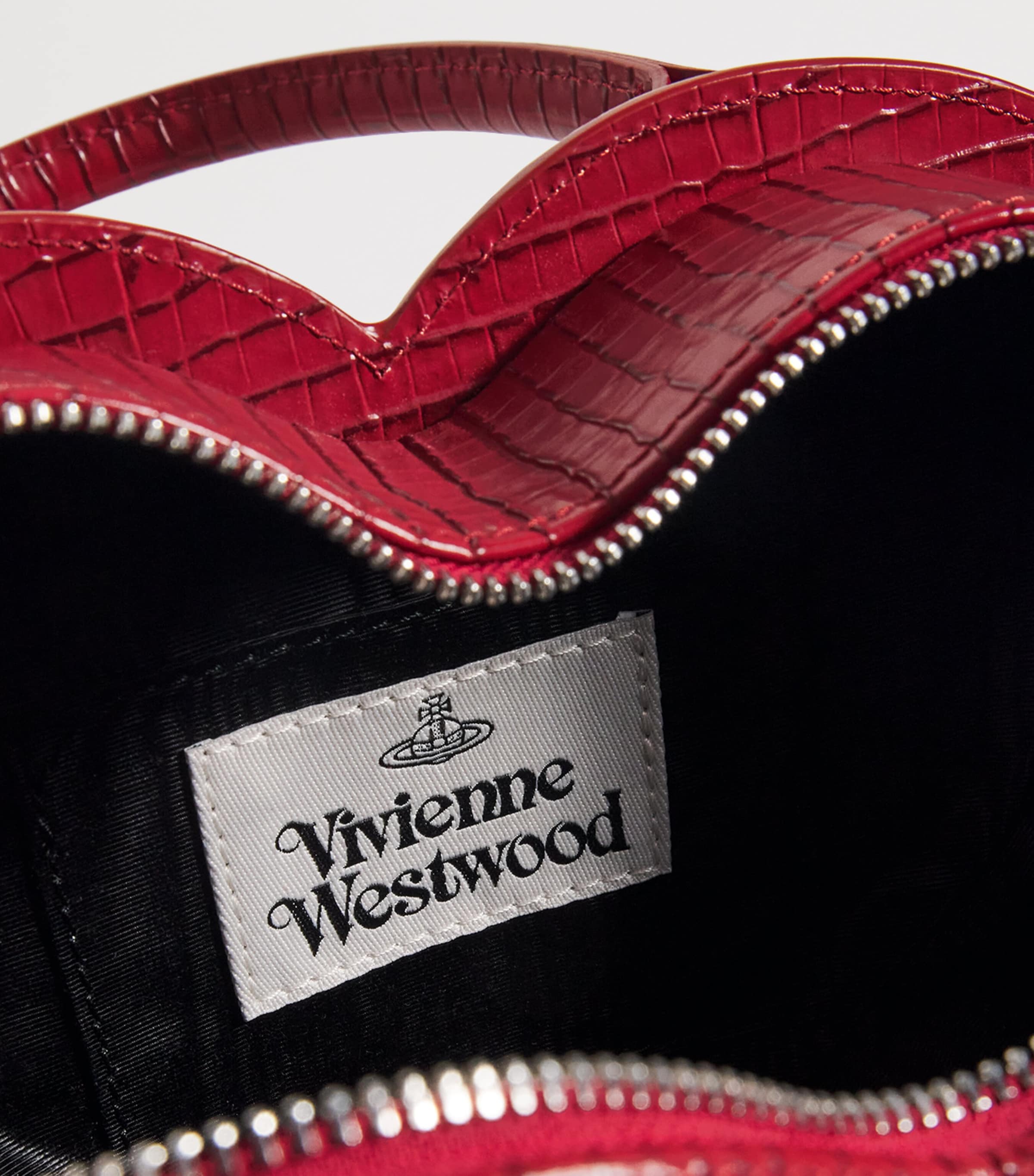 Vivienne Westwood Red Croc-Embossed Leather Josephine Heart