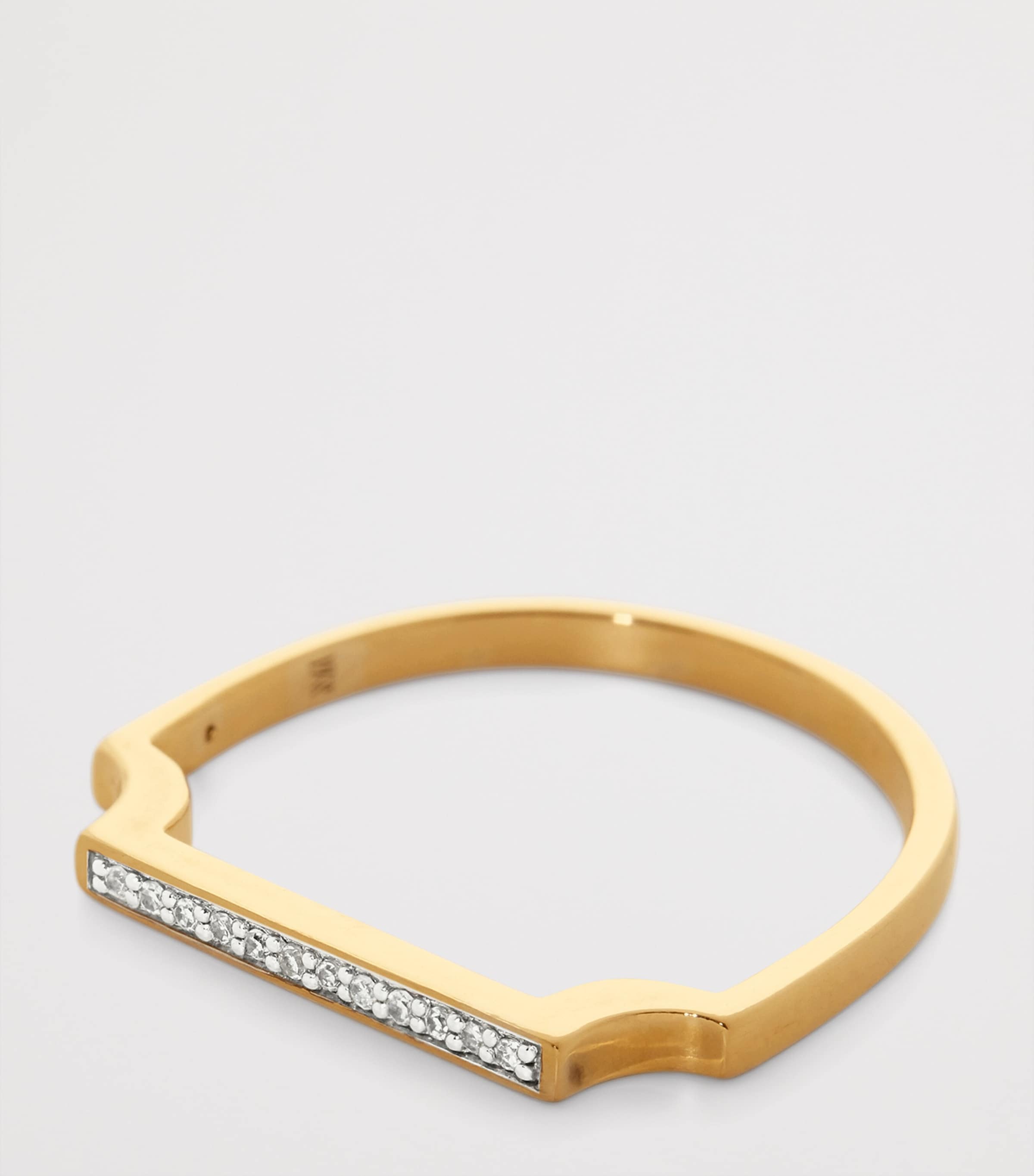 Monica Vinader Gold Vermeil and White Diamond Signature Thin Ring Gold Vermeil Image 2