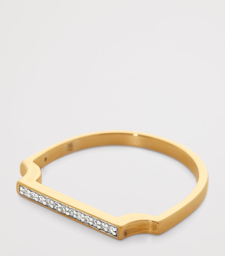 Gold Vermeil and White Diamond Signature Thin Ring 18K GOLD VERMEIL Image 2