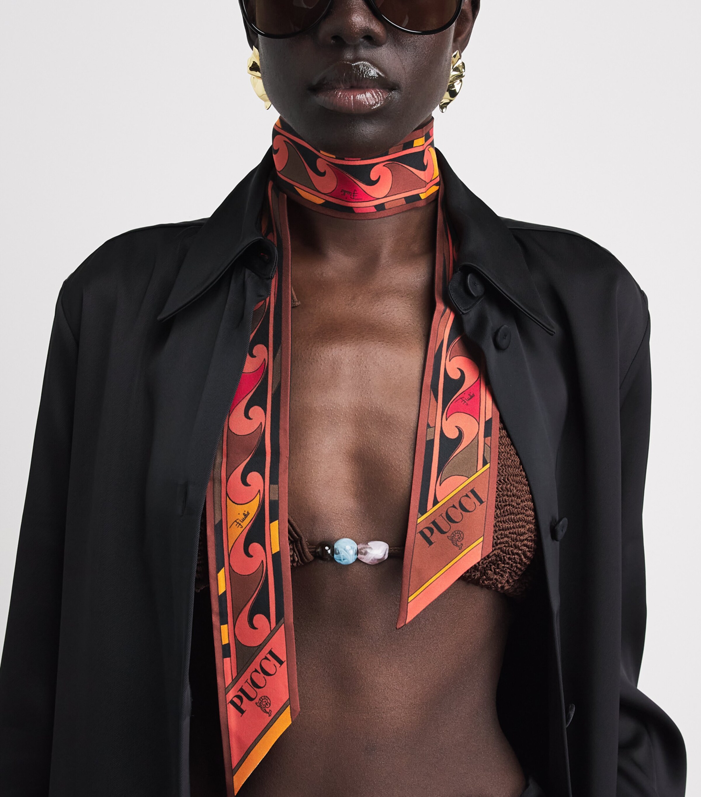 PUCCI Silk Printed Scarf Orange Image 2