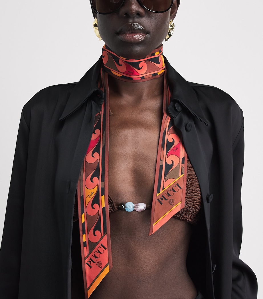 PUCCI Silk Printed Scarf Orange Image 2