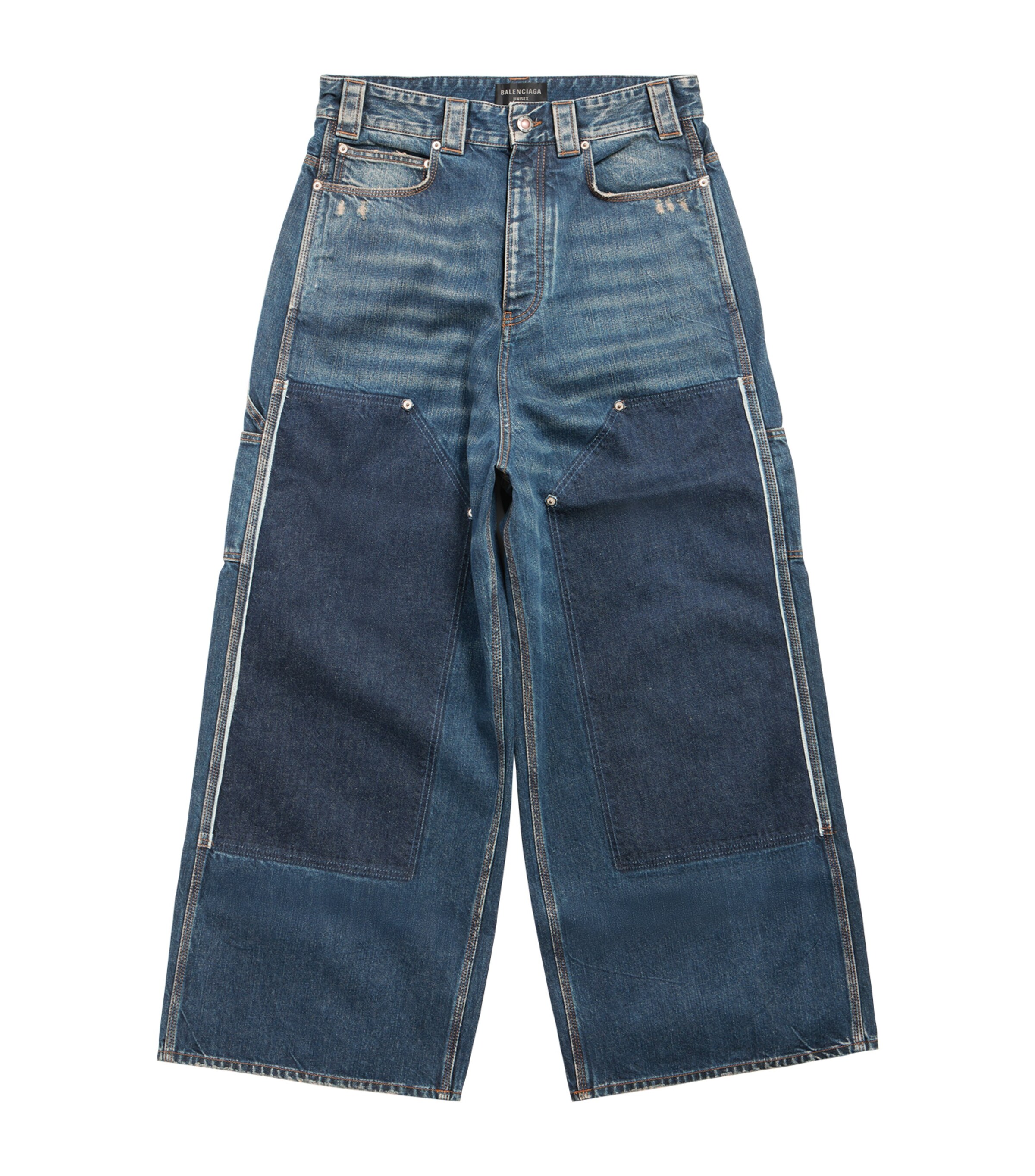 Balenciaga Blue Panelled Wide-Leg Jeans | Harrods US